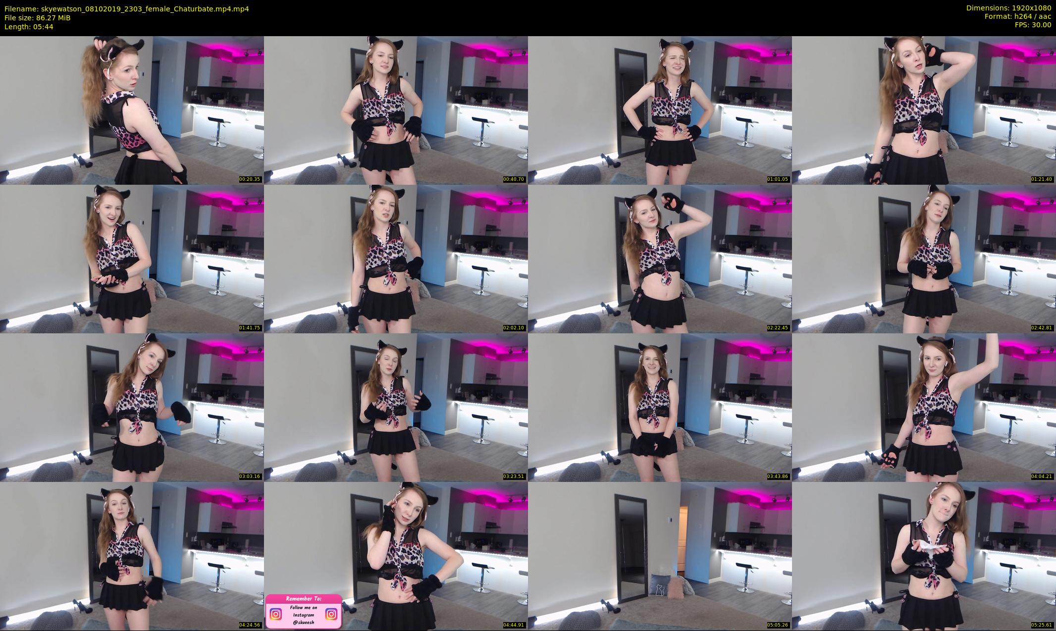 skyewatson — 6 minute Chaturbate female cam show recording, 1080p, Oct 8, 2019