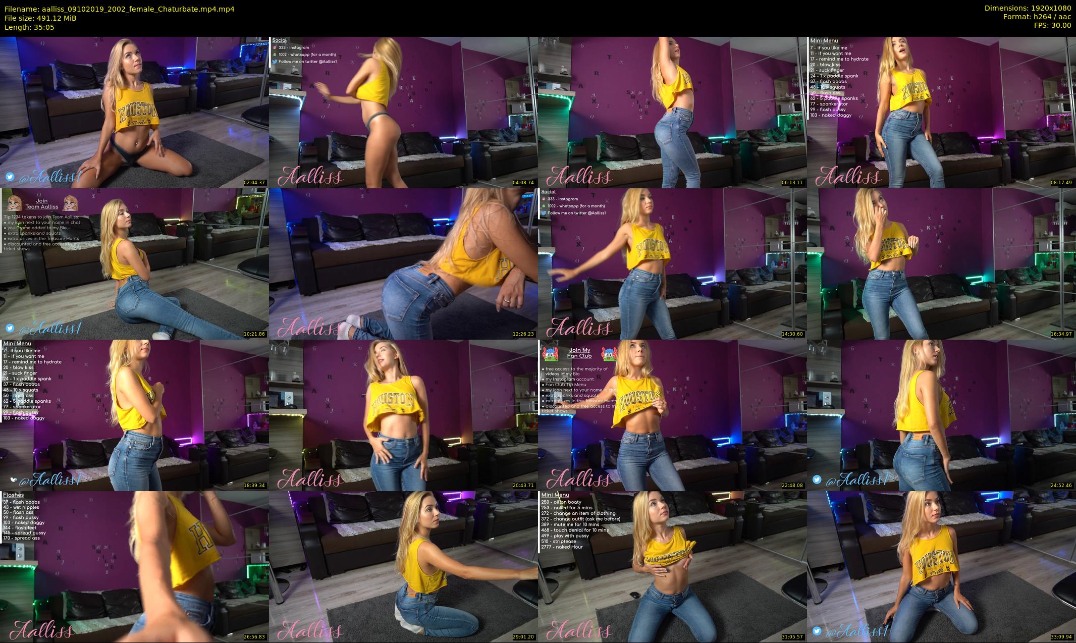 aalliss — 36 minute Chaturbate female cam show recording, 1080p, Oct 9, 2019
