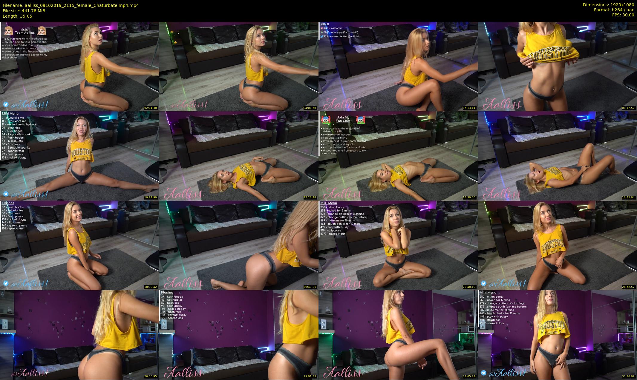 aalliss — 36 minute Chaturbate female cam show recording, 1080p, Oct 9, 2019
