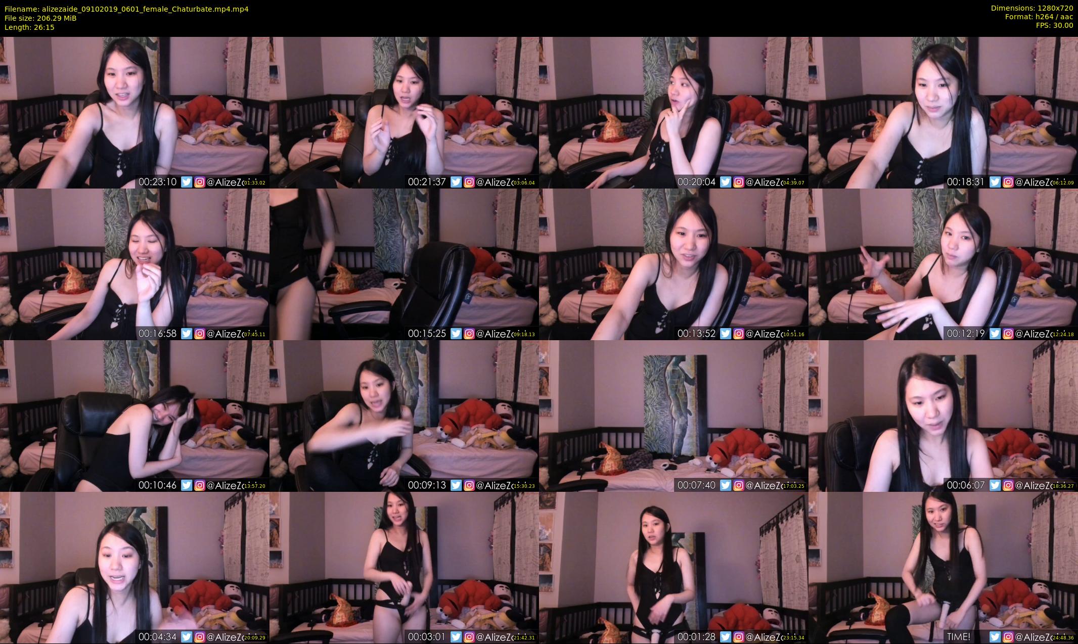 alizezaide — 27 minute Chaturbate female cam show recording, 720p, Oct 9, 2019