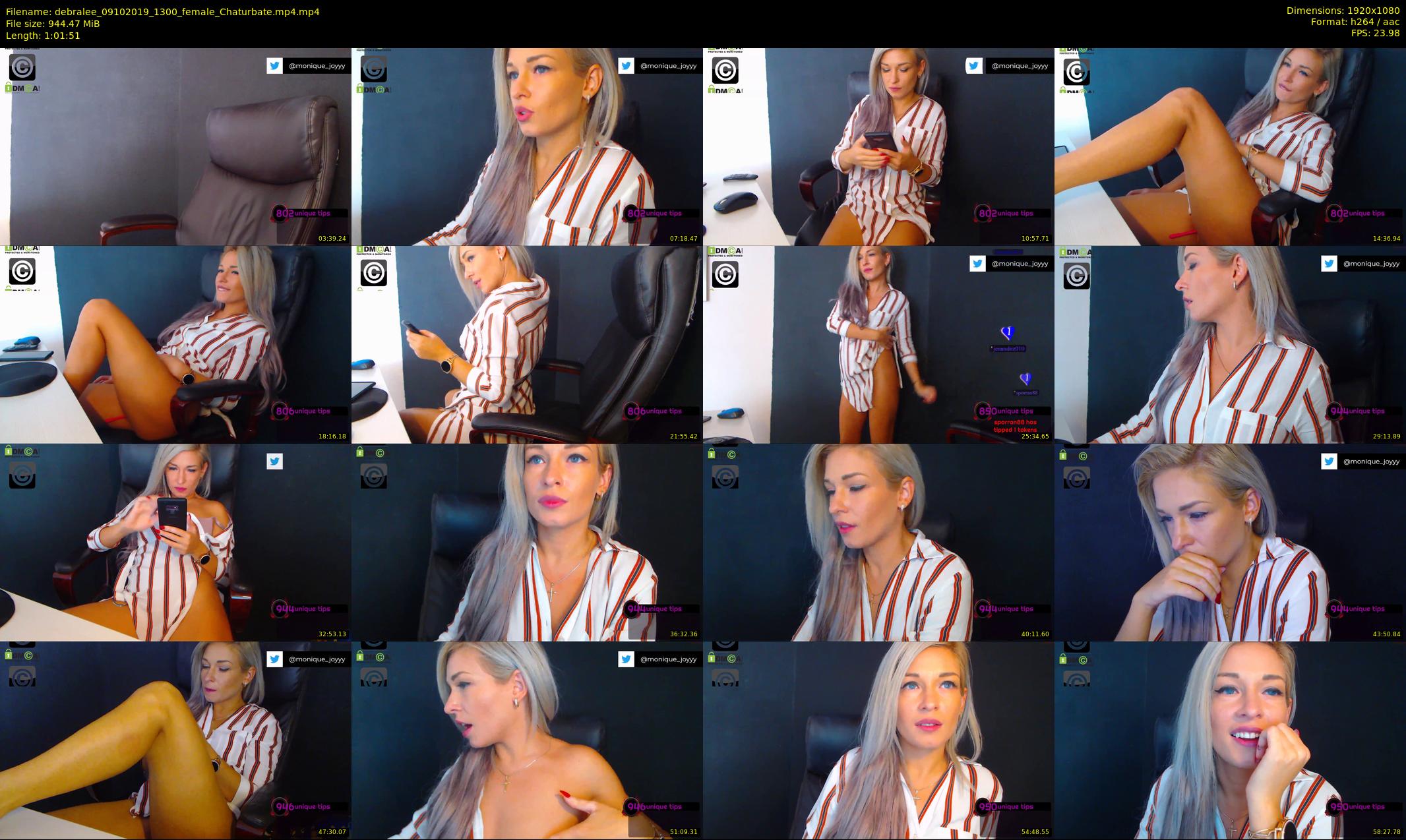 debralee — 62 minute Chaturbate female cam show recording, 1080p, Oct 9, 2019