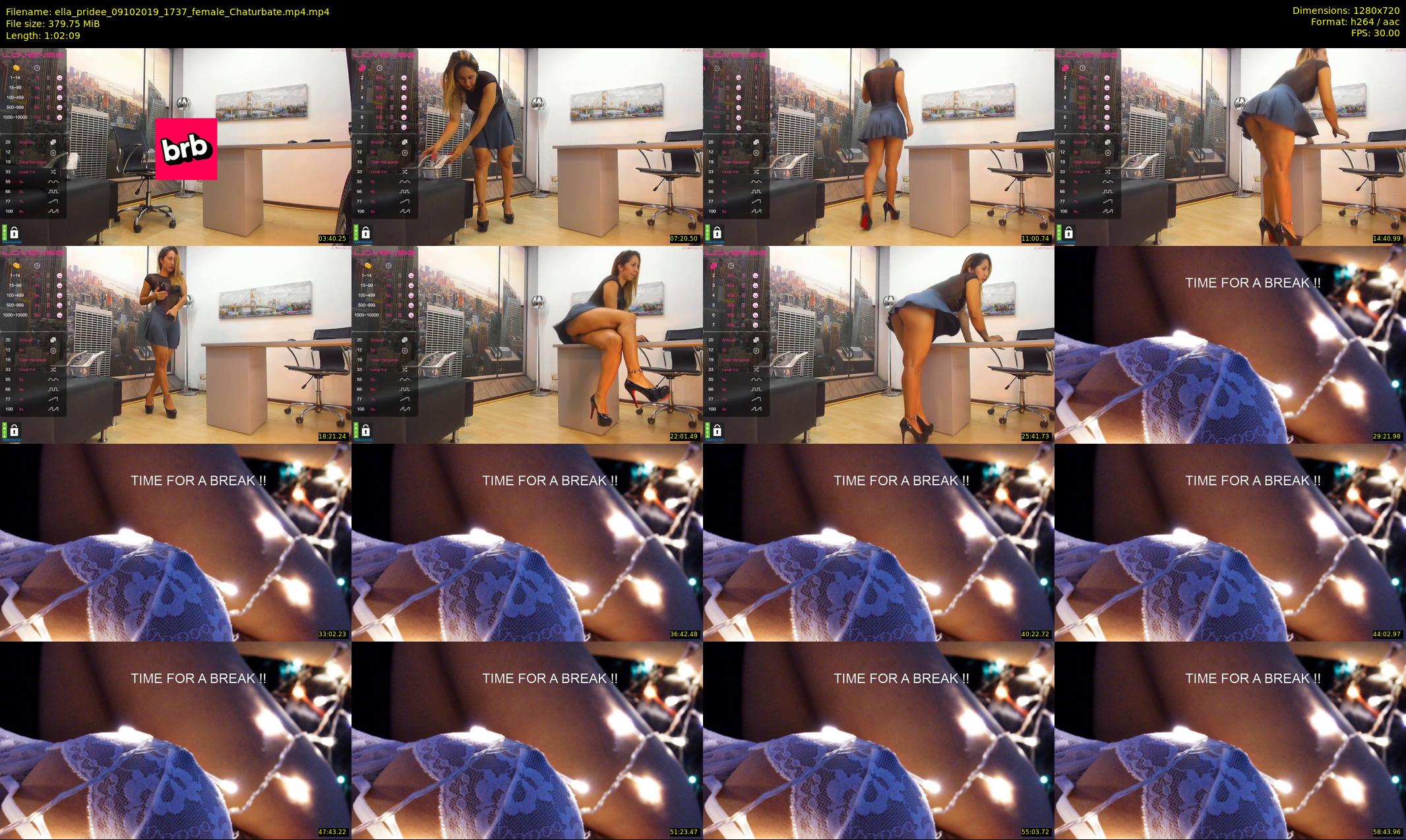 ella_pridee — 63 minute Chaturbate female cam show recording, 720p, Oct 9, 2019