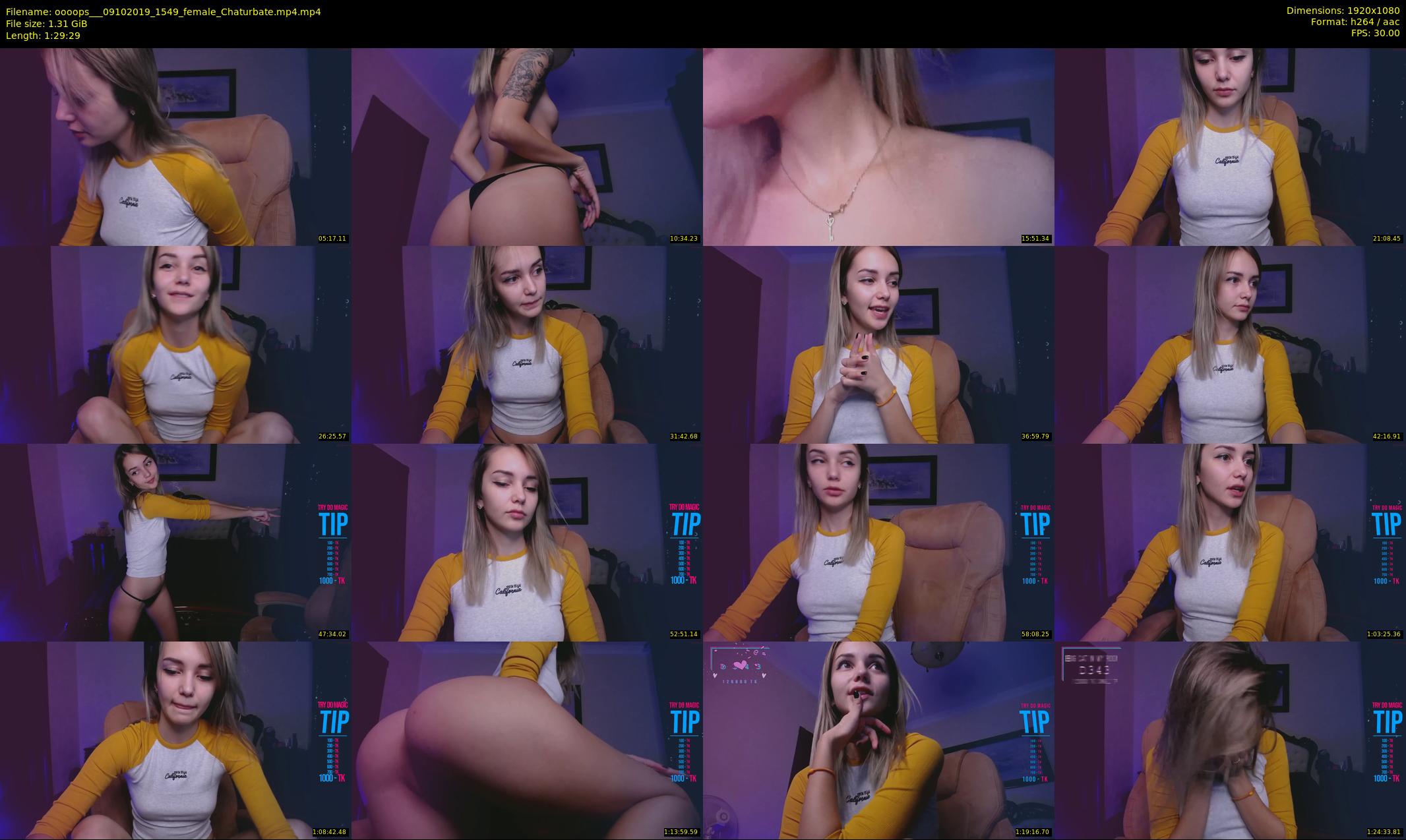 oooops__ — 90 minute Chaturbate female cam show recording, 1080p, Oct 9, 2019