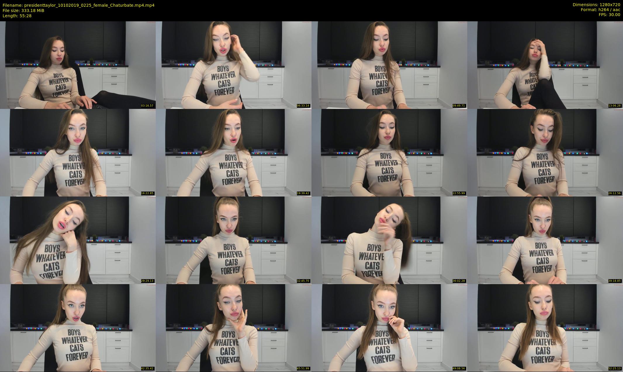 presidenttaylor — 56 minute Chaturbate female cam show recording, 720p, Oct 10, 2019