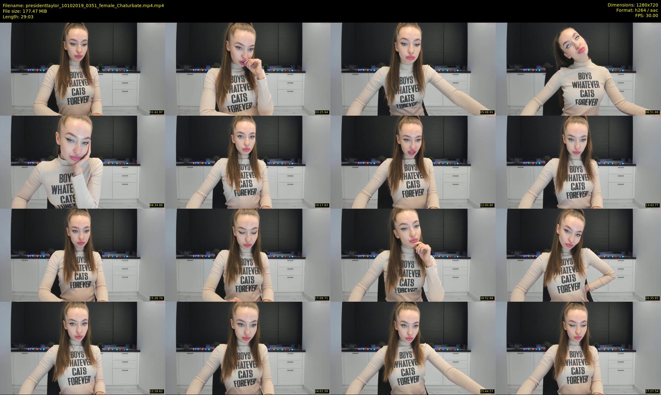 presidenttaylor — 30 minute Chaturbate female cam show recording, 720p, Oct 10, 2019
