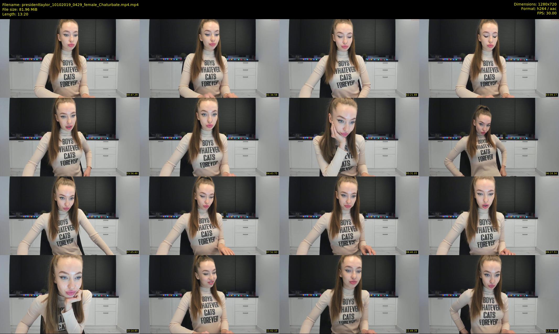 presidenttaylor — 14 minute Chaturbate female cam show recording, 720p, Oct 10, 2019