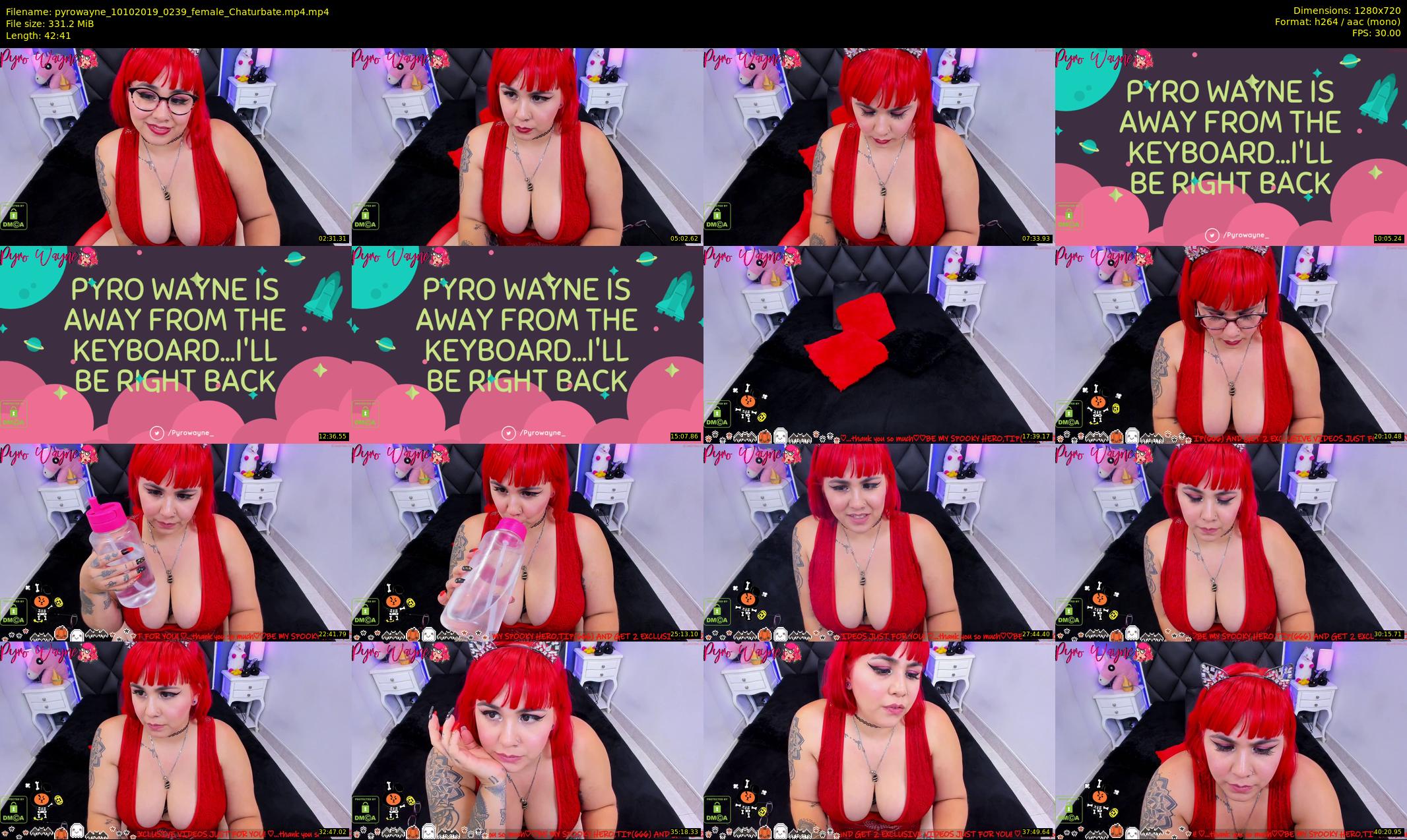pyrowayne — 43 minute Chaturbate female cam show recording, 720p, Oct 10, 2019