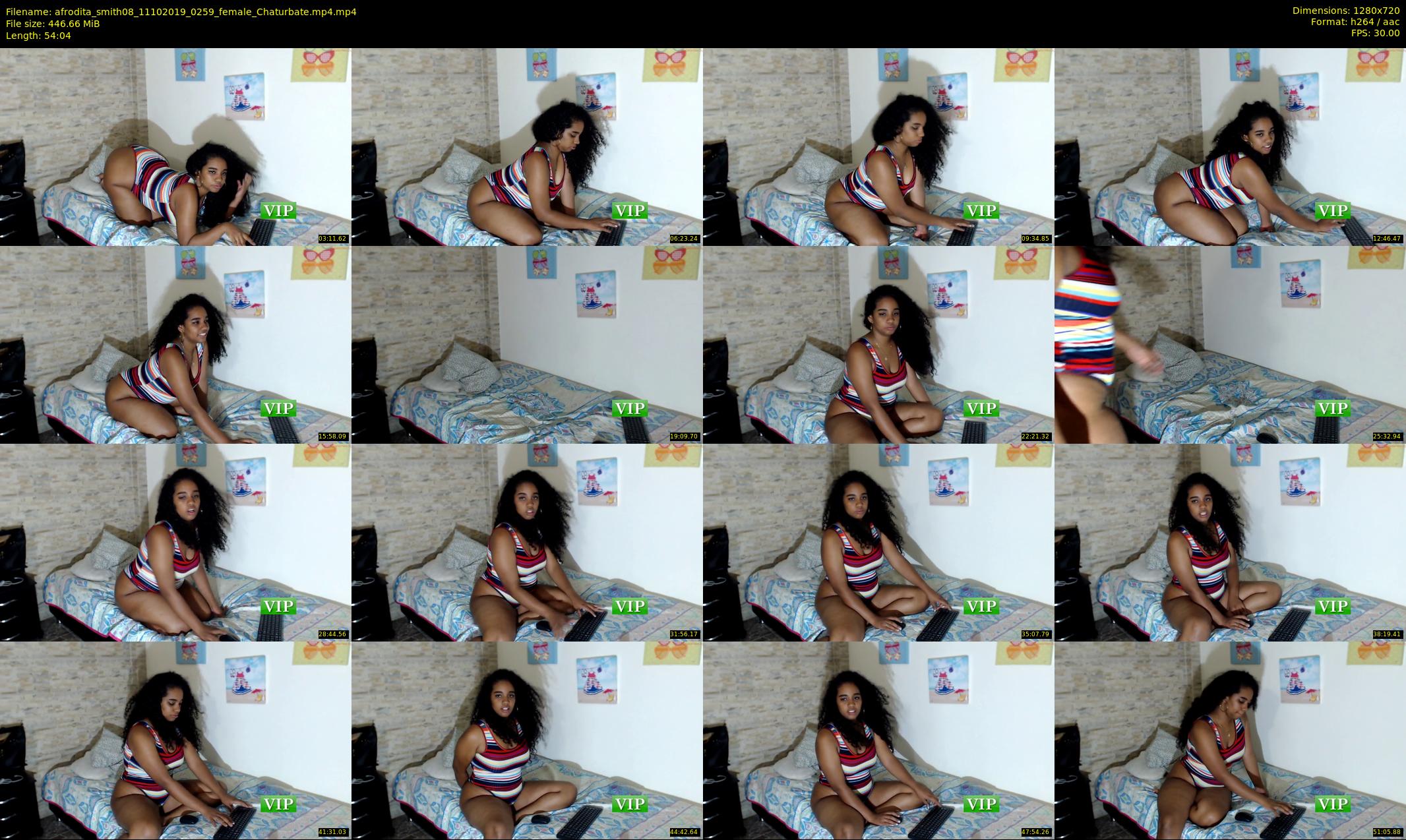afrodita_smith08 — 55 minute Chaturbate female cam show recording, 720p, Oct 11, 2019