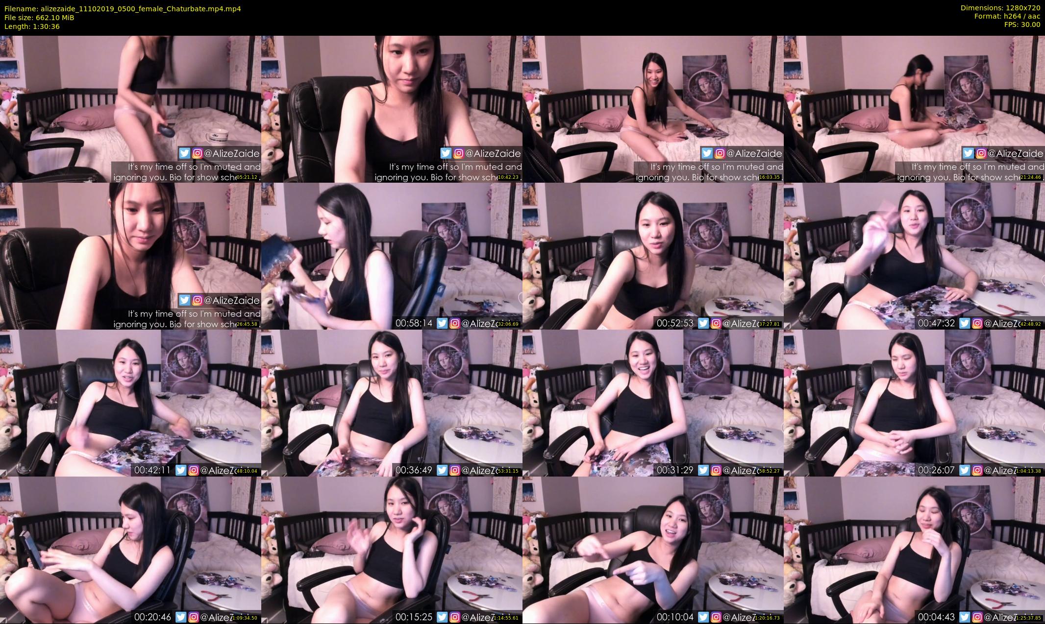 alizezaide — 91 minute Chaturbate female cam show recording, 720p, Oct 11, 2019