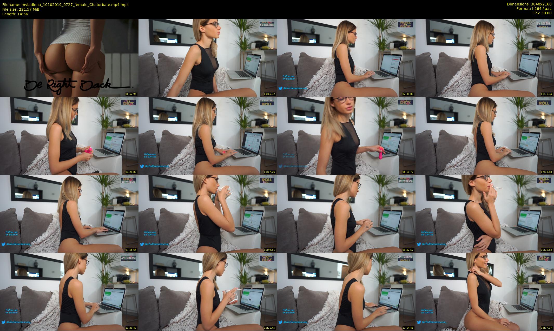 mvladlena — 15 minute Chaturbate female cam show recording, 4K, Oct 10, 2019