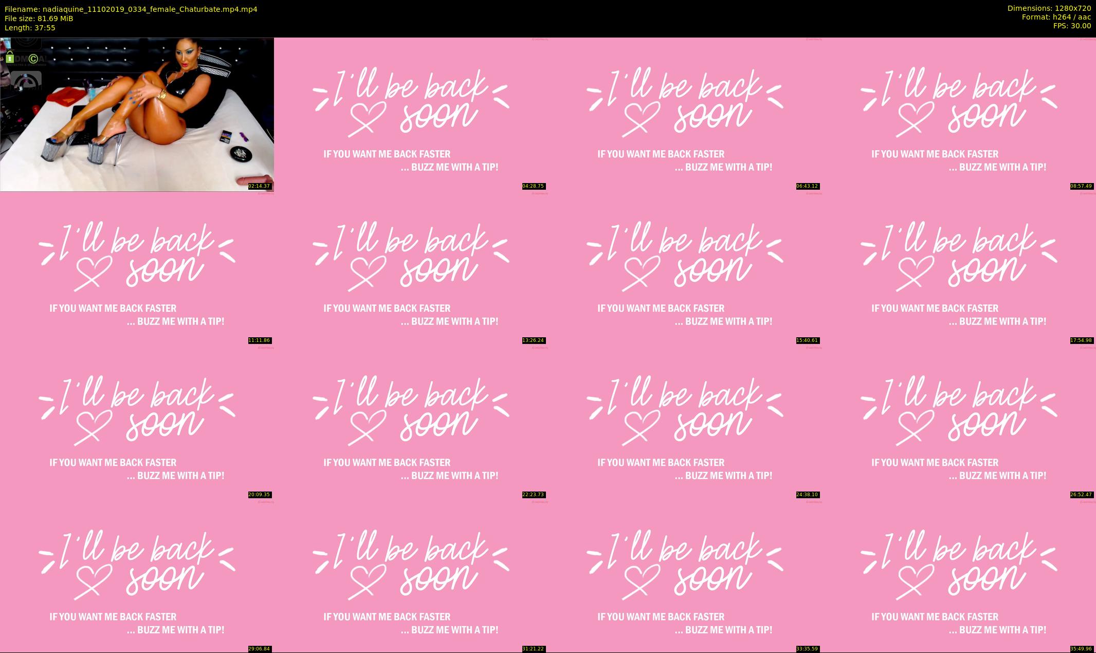 nadiaquine — 38 minute Chaturbate female cam show recording, 720p, Oct 11, 2019