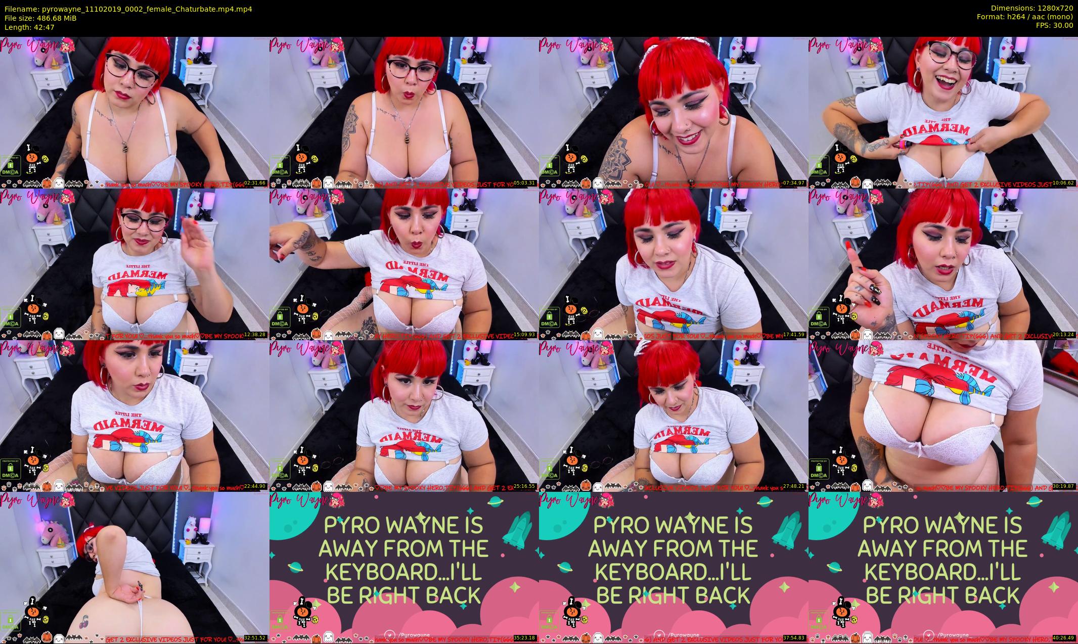 pyrowayne — 43 minute Chaturbate female cam show recording, 720p, Oct 11, 2019
