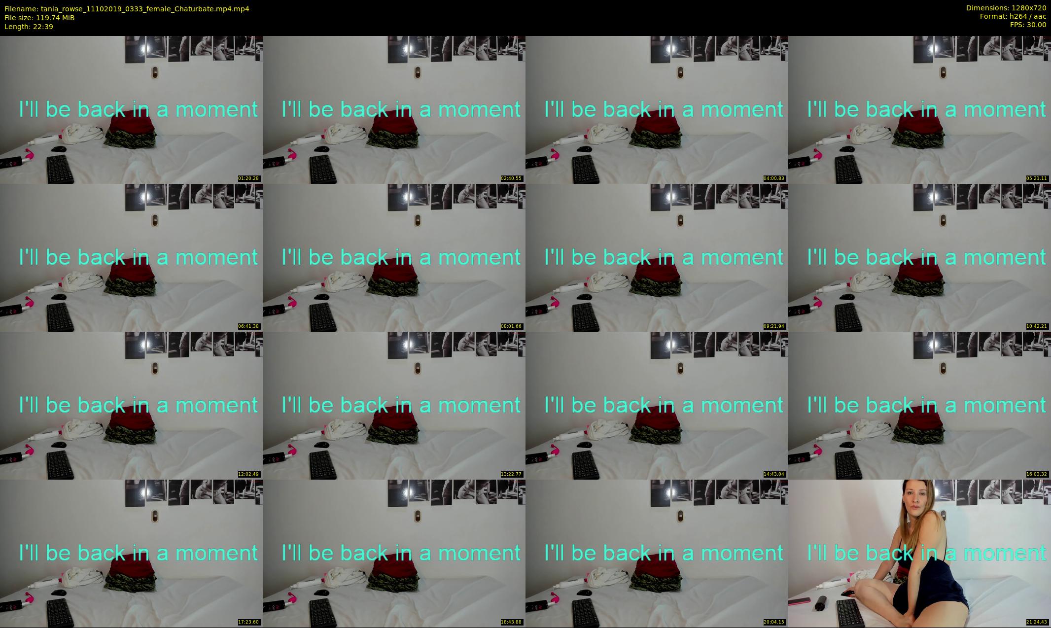 tania_rowse — 23 minute Chaturbate female cam show recording, 720p, Oct 11, 2019