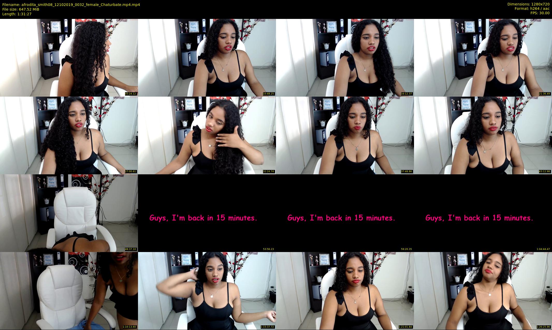 afrodita_smith08 — 92 minute Chaturbate female cam show recording, 720p, Oct 12, 2019