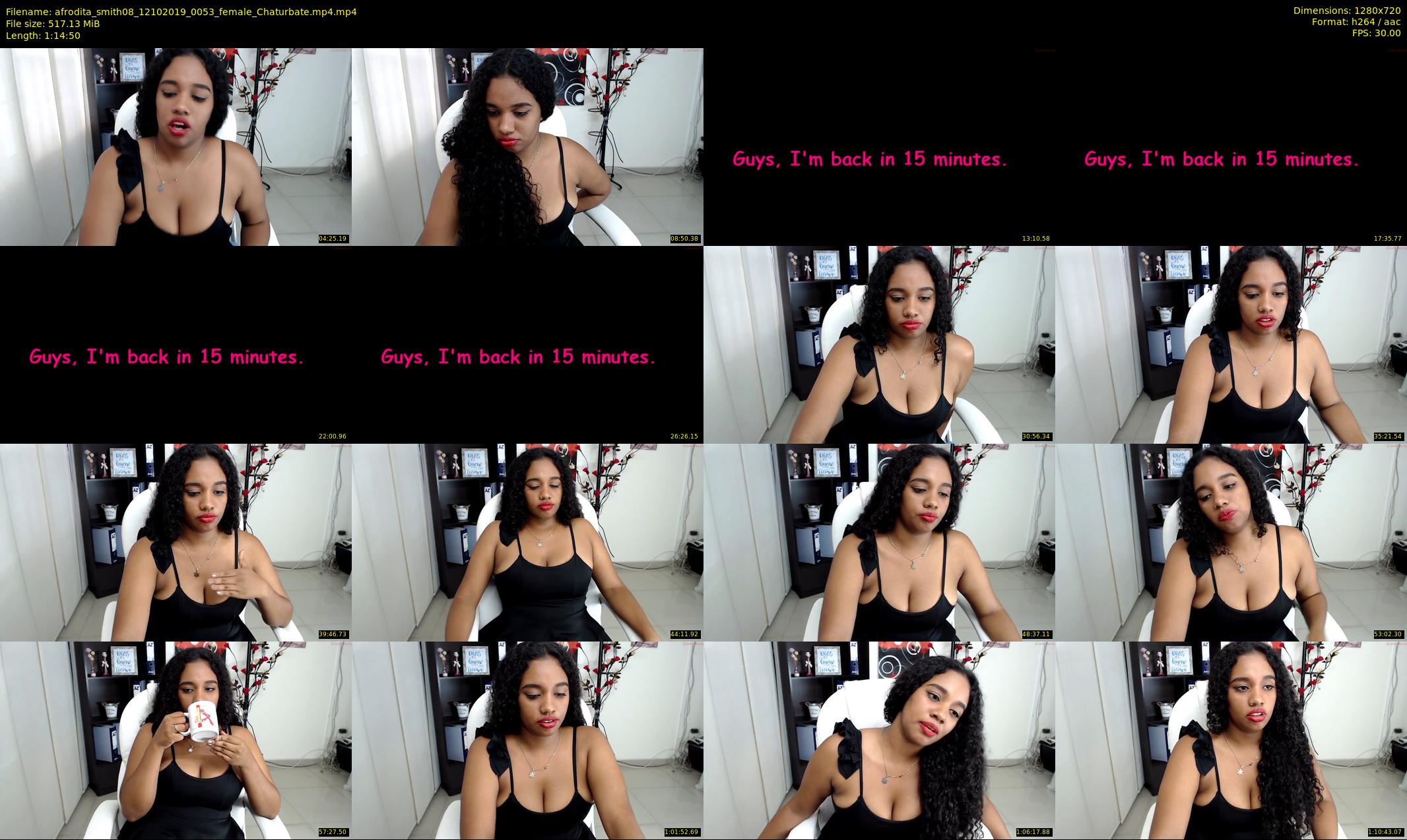 afrodita_smith08 — 75 minute Chaturbate female cam show recording, 720p, Oct 12, 2019