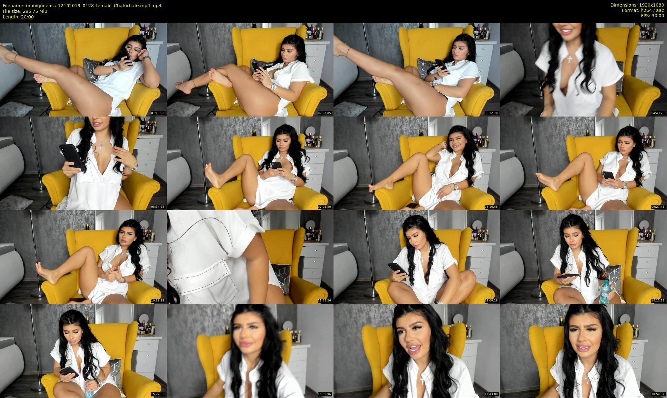 moniqueeass — 20 minute Chaturbate female cam show recording, 1080p, Oct 12, 2019