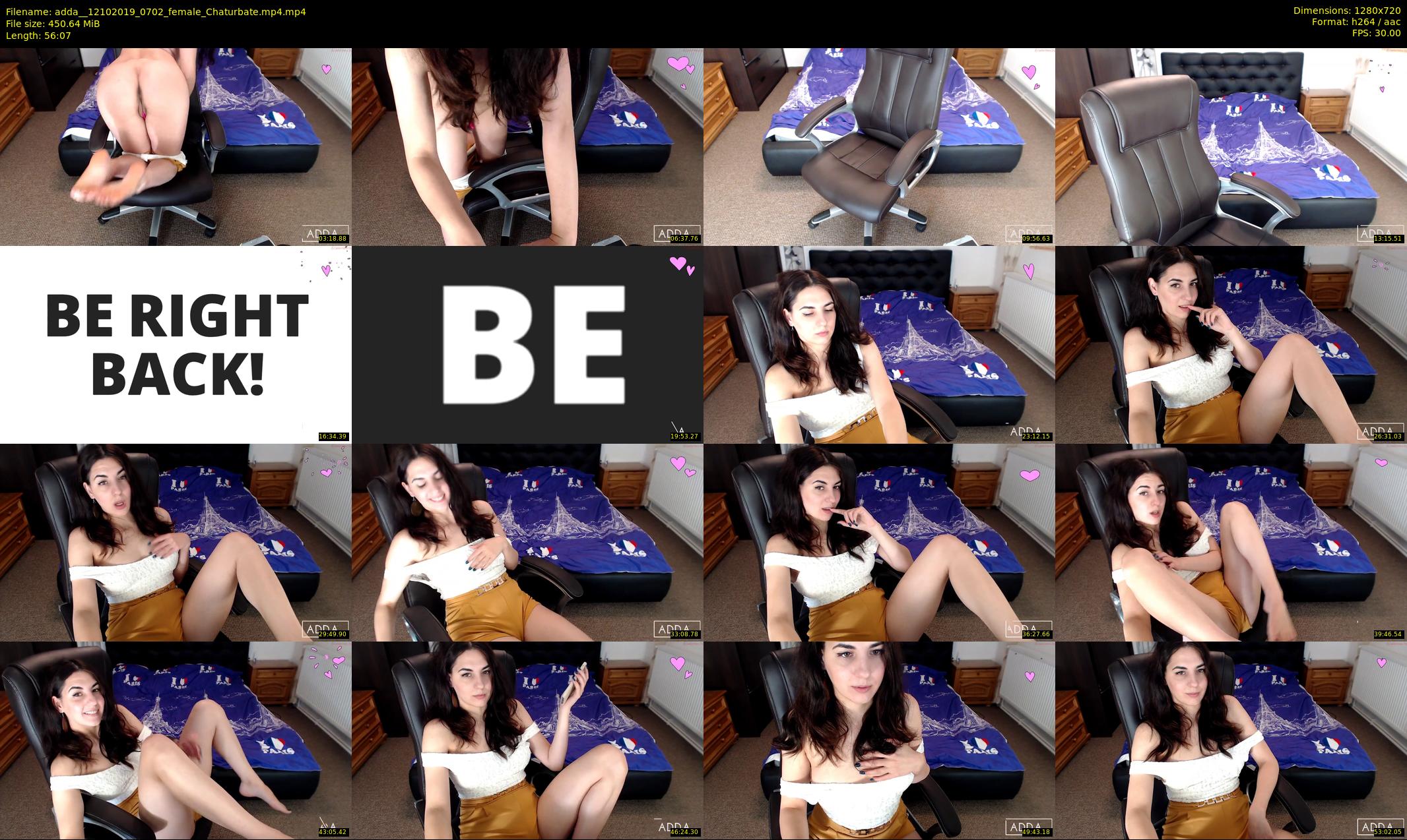 adda_ — 57 minute Chaturbate female cam show recording, 720p, Oct 12, 2019