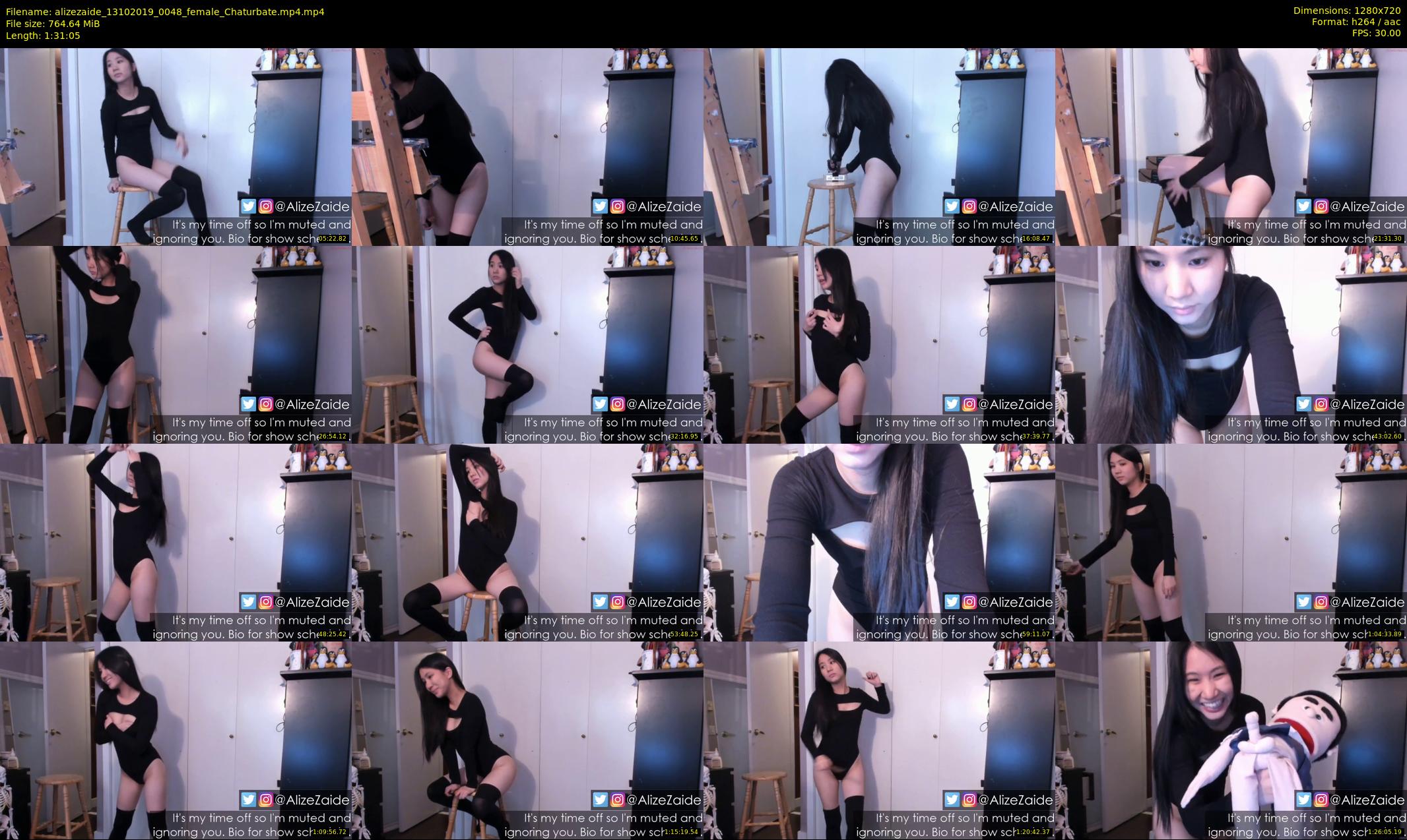 alizezaide — 92 minute Chaturbate female cam show recording, 720p, Oct 13, 2019