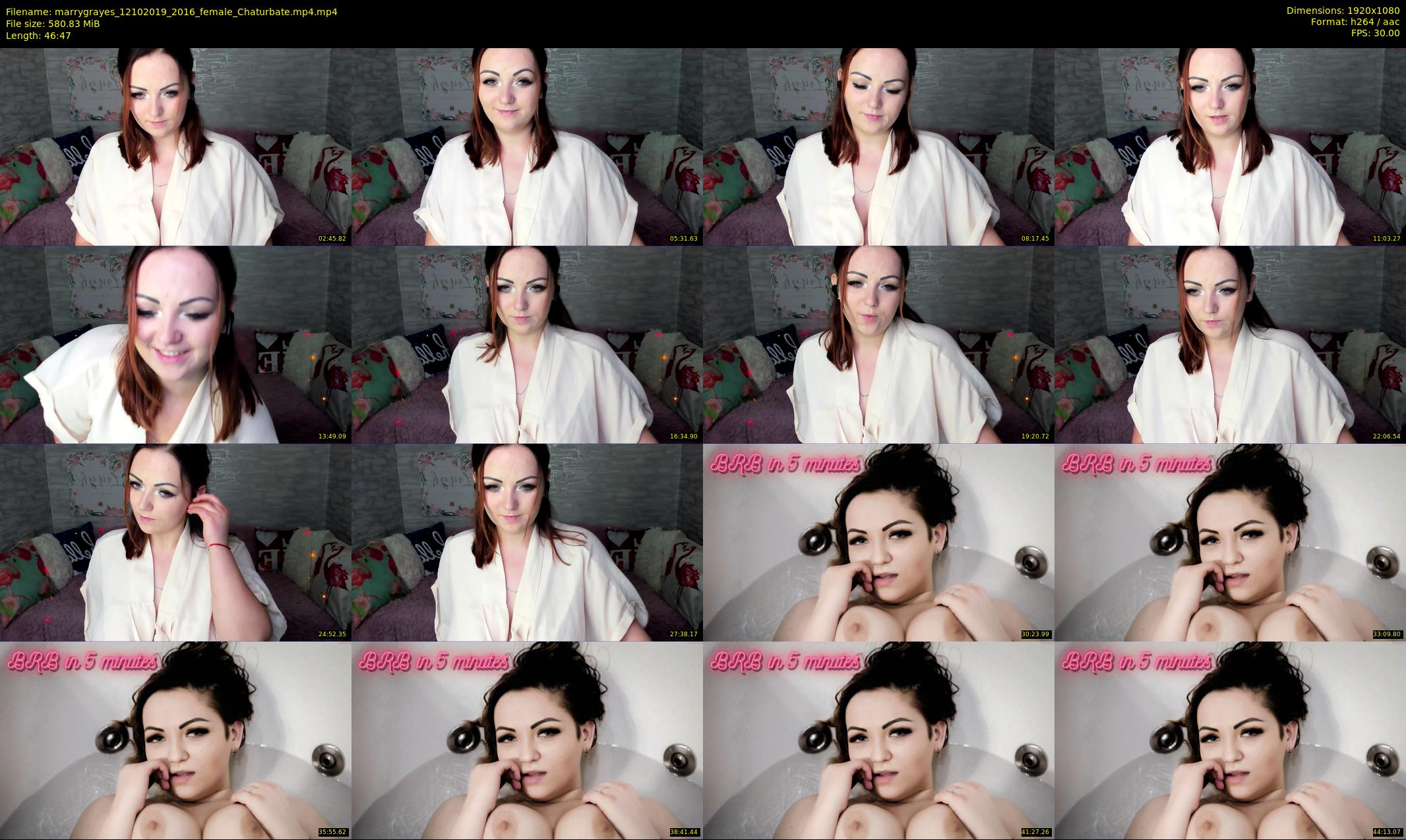 marrygrayes — 47 minute Chaturbate female cam show recording, 1080p, Oct 12, 2019