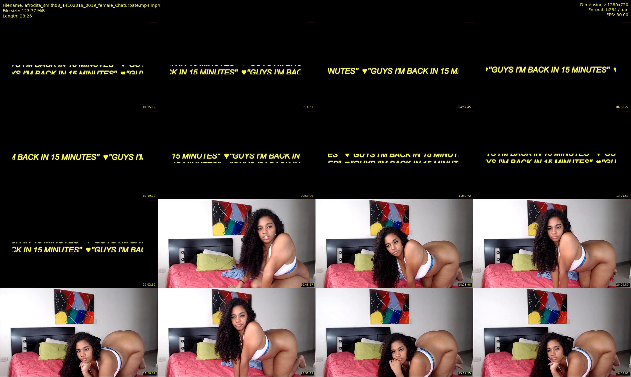 afrodita_smith08 — 29 minute Chaturbate female cam show recording, 720p, Oct 14, 2019