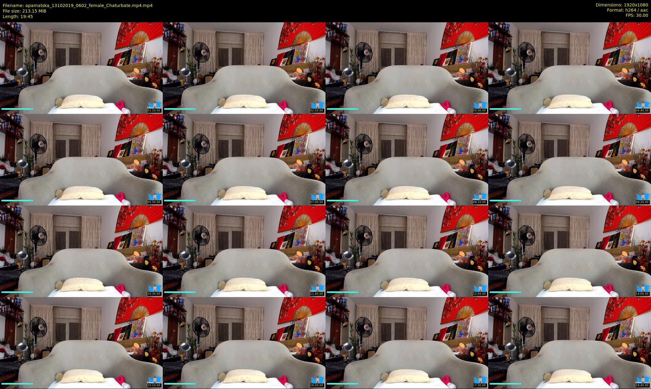apamatska — 20 minute Chaturbate female cam show recording, 1080p, Oct 13, 2019