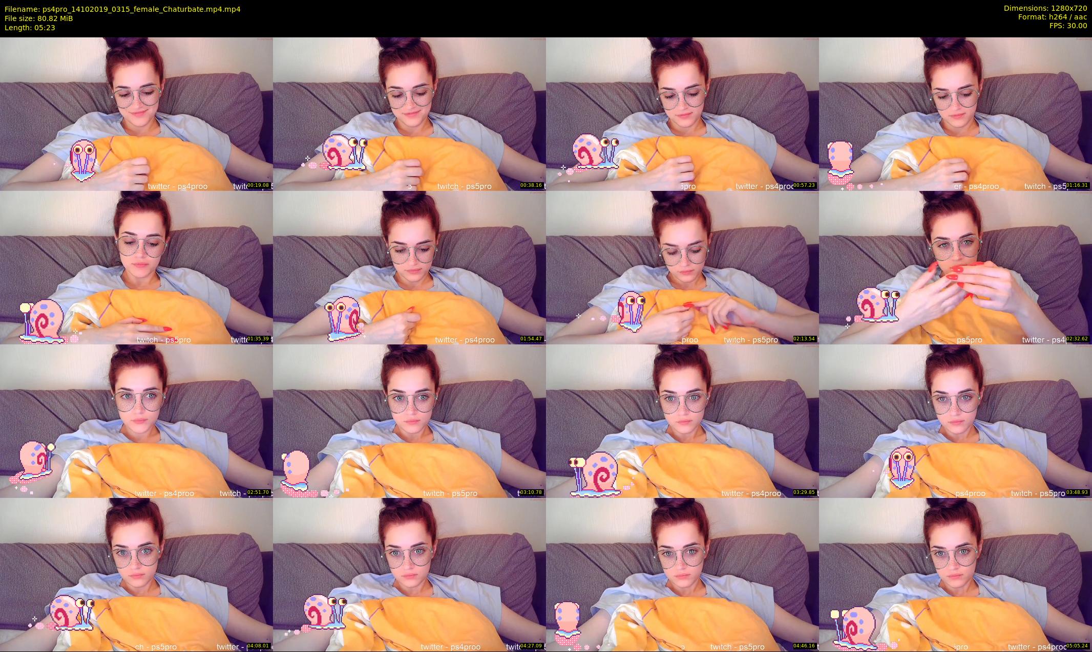 ps4pro — 6 minute Chaturbate female cam show recording, 720p, Oct 14, 2019