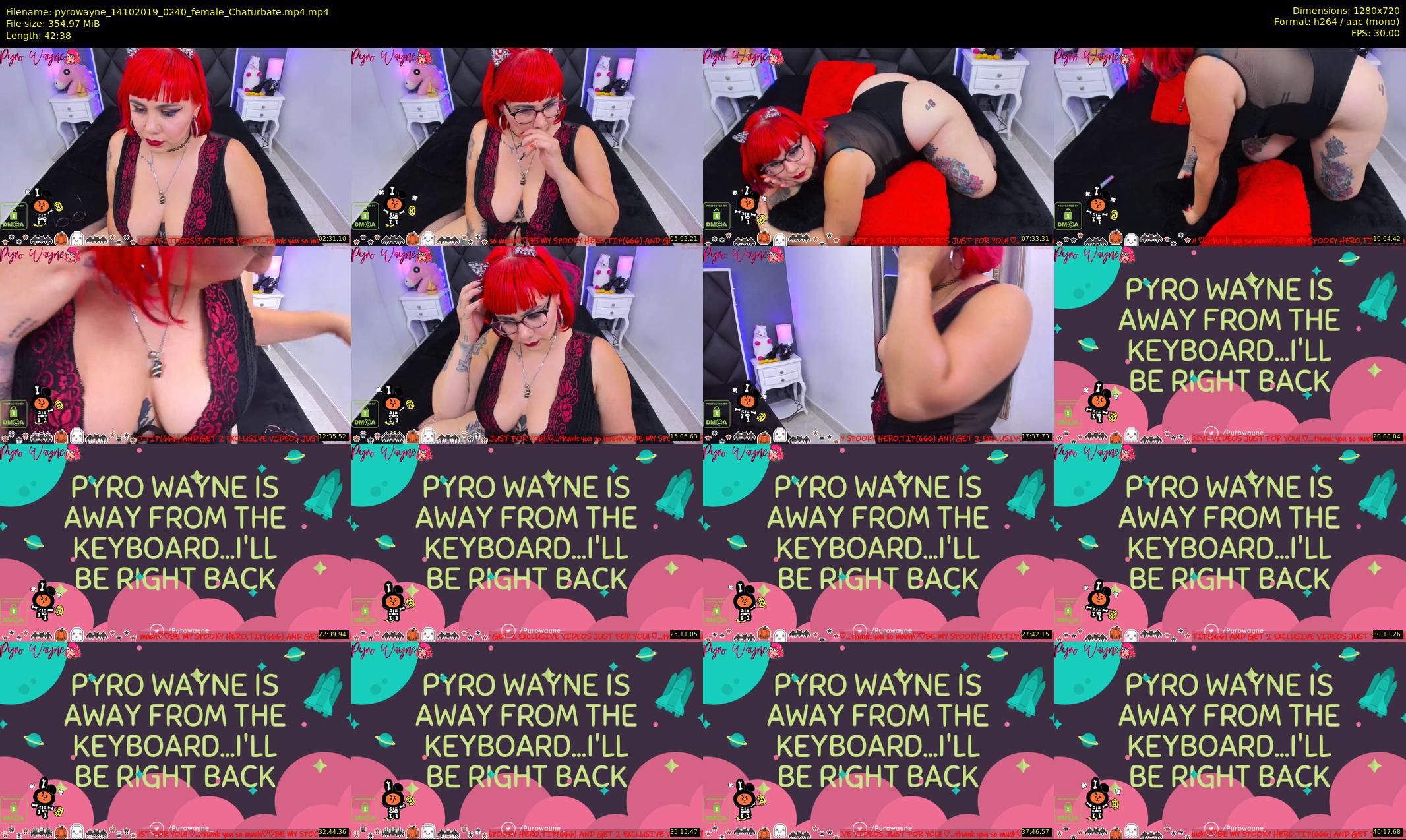 pyrowayne — 43 minute Chaturbate female cam show recording, 720p, Oct 14, 2019