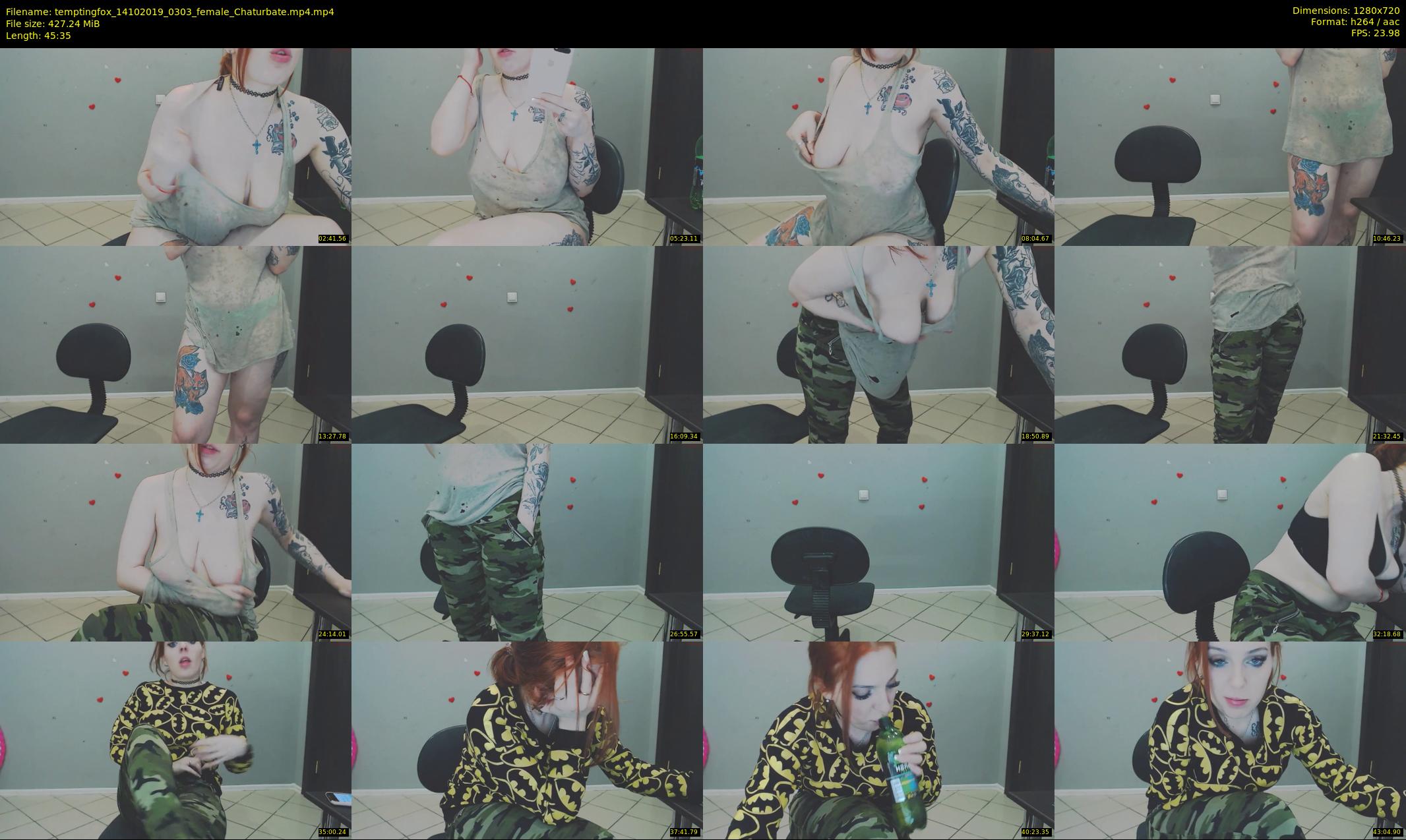 temptingfox — 46 minute Chaturbate female cam show recording, 720p, Oct 14, 2019