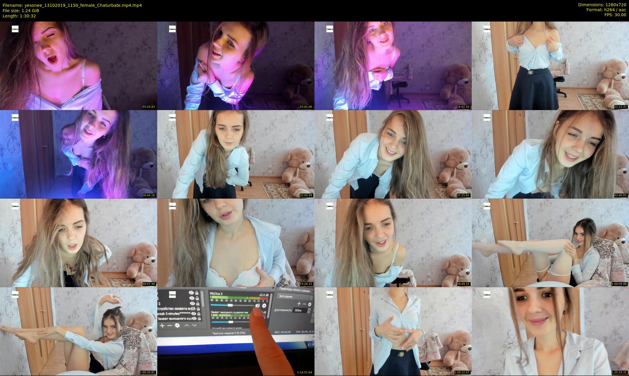 yesonee — 91 minute Chaturbate female cam show recording, 720p, Oct 13, 2019