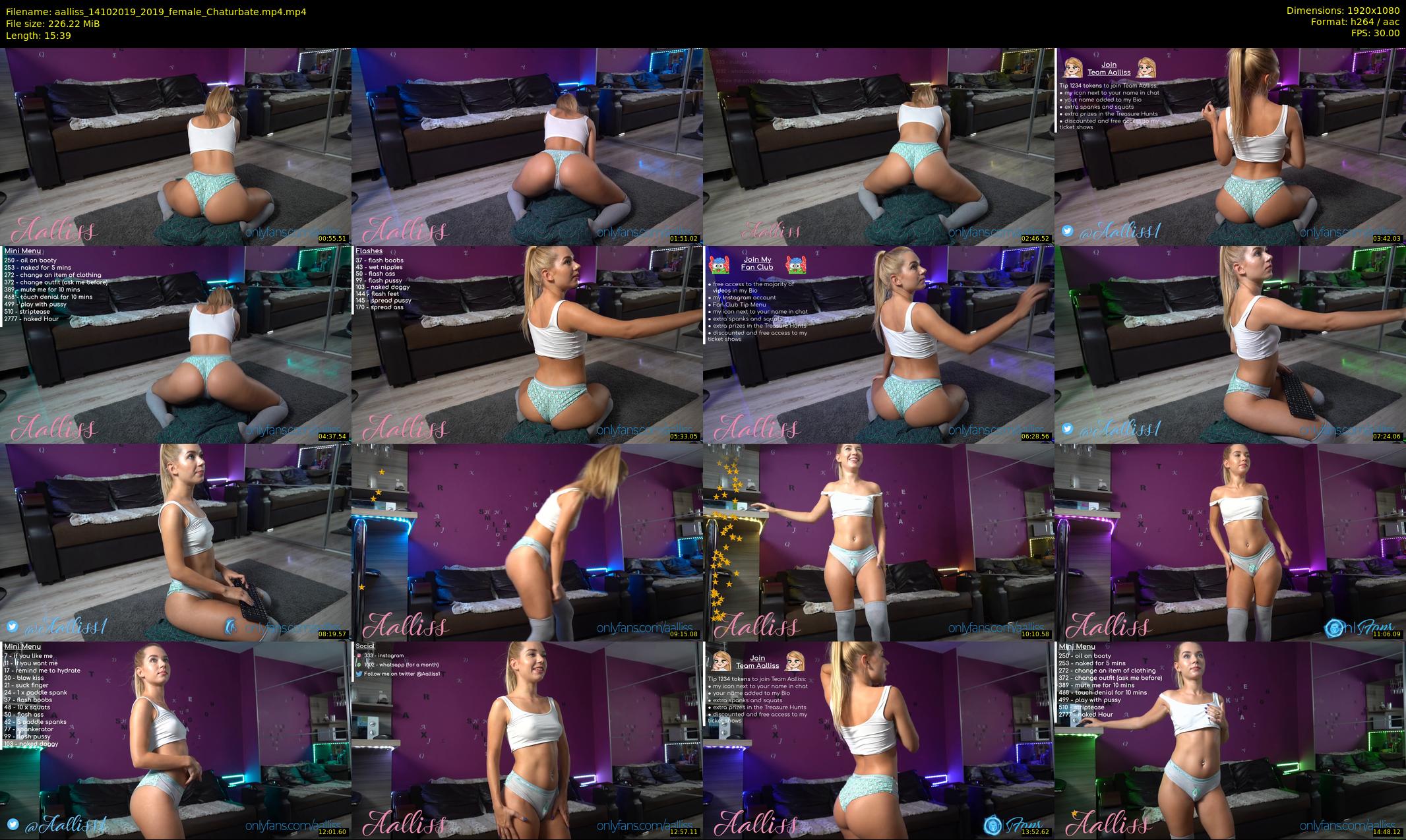 aalliss — 16 minute Chaturbate female cam show recording, 1080p, Oct 14, 2019