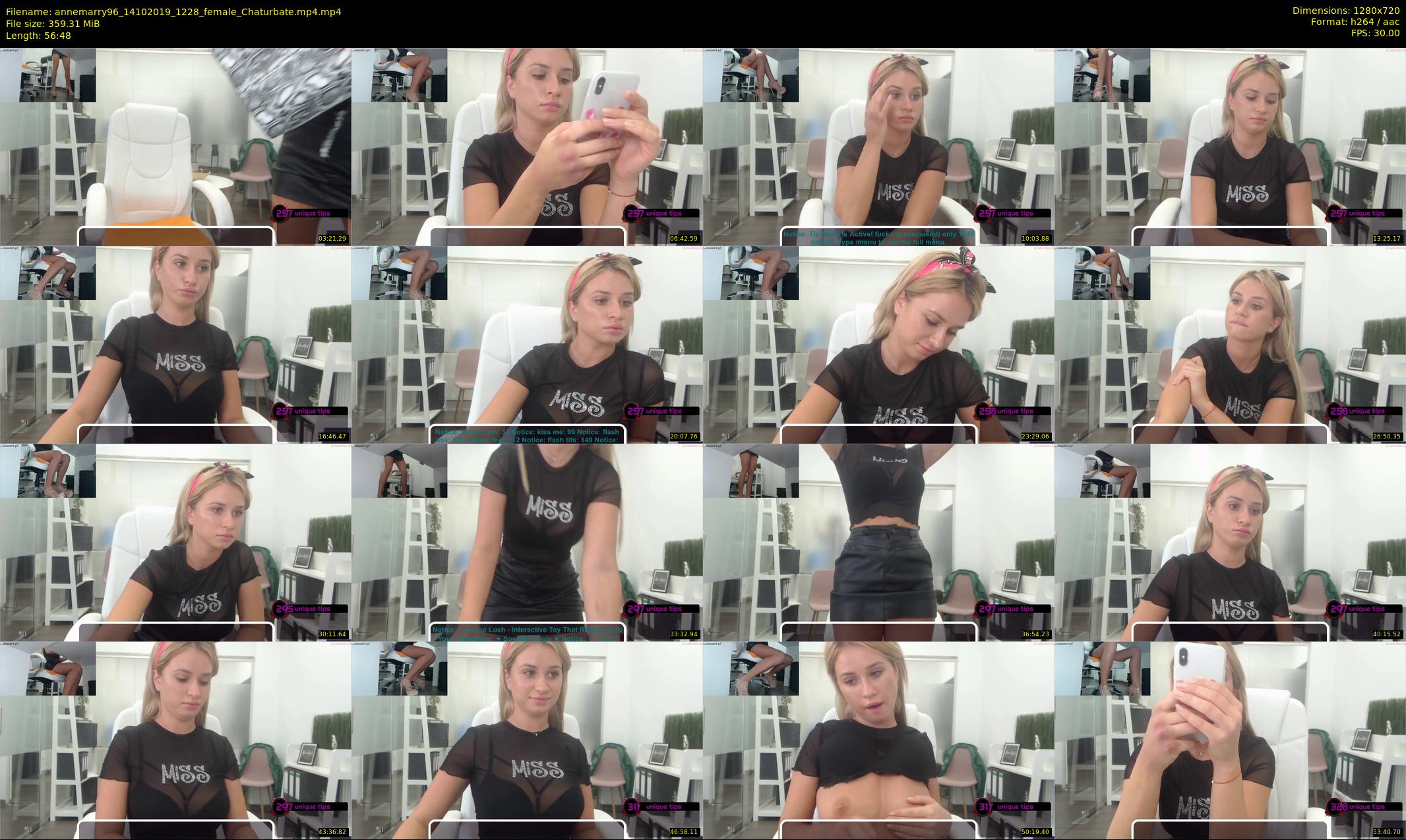 annemarry96 — 57 minute Chaturbate female cam show recording, 720p, Oct 14, 2019