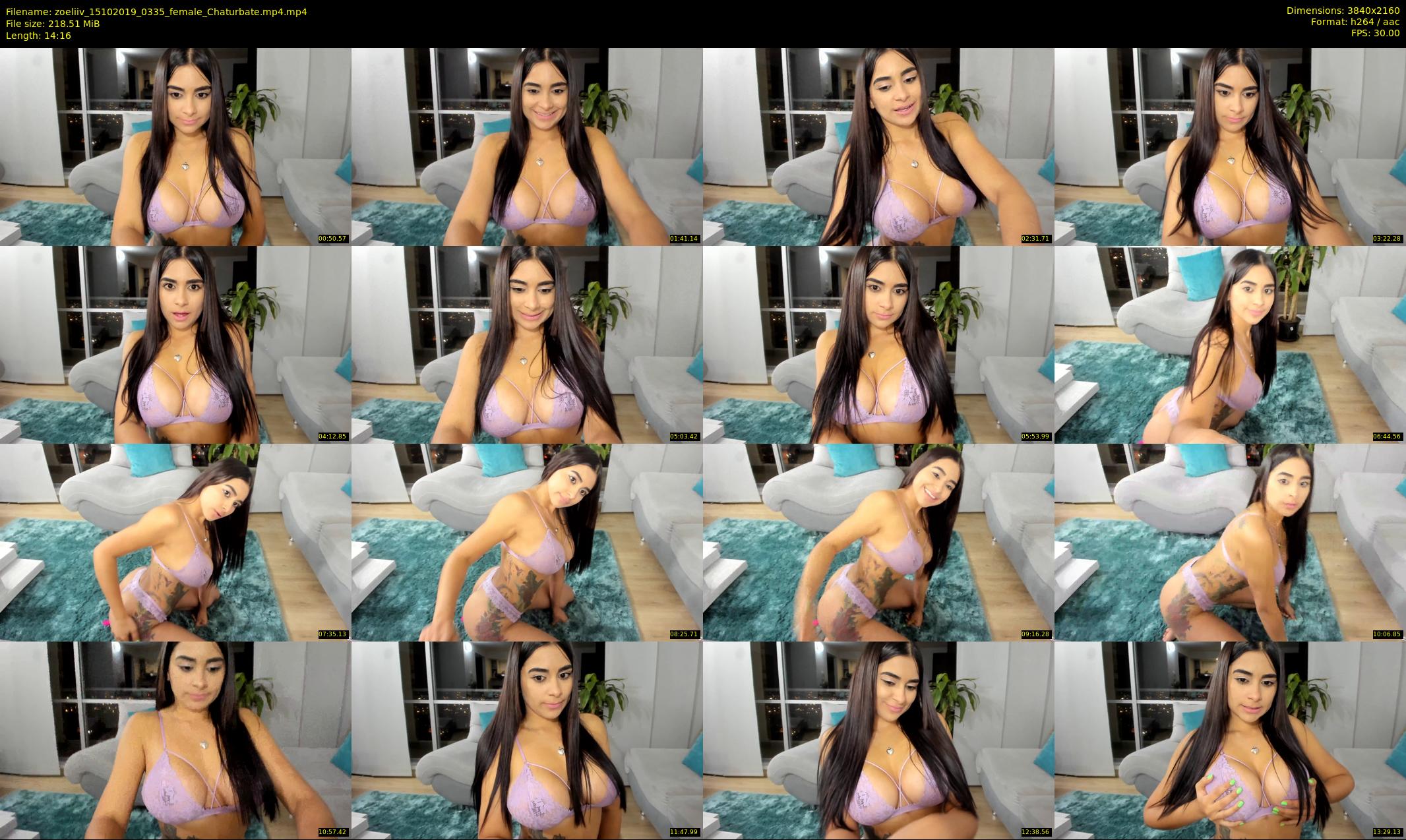 zoeliiv — 15 minute Chaturbate female cam show recording, 4K, Oct 15, 2019