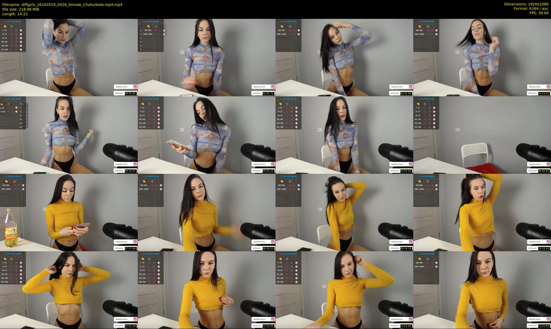 diffgirls — 15 minute Chaturbate female cam show recording, 1080p, Oct 16, 2019