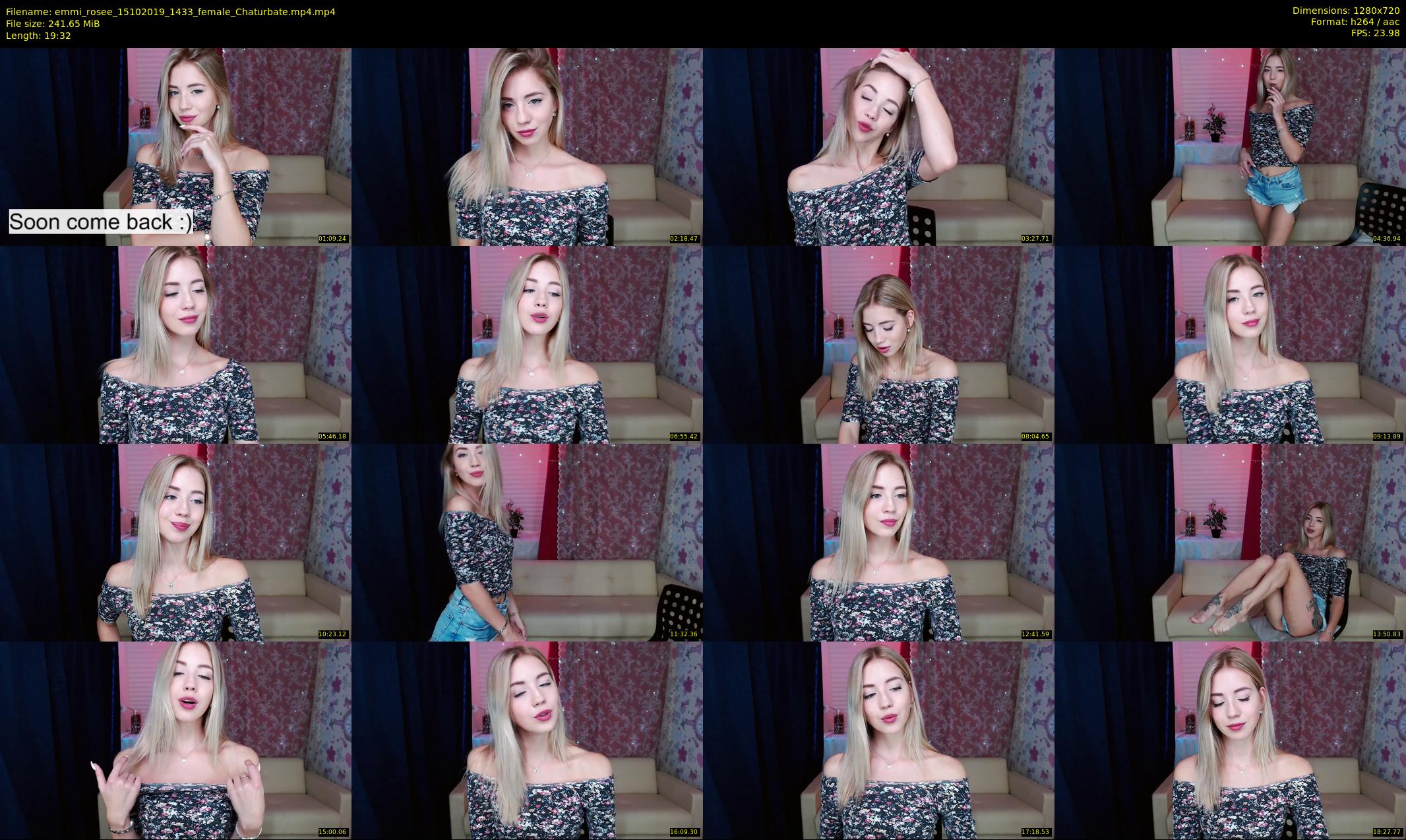 emmi_rosee — 20 minute Chaturbate female cam show recording, 720p, Oct 15, 2019