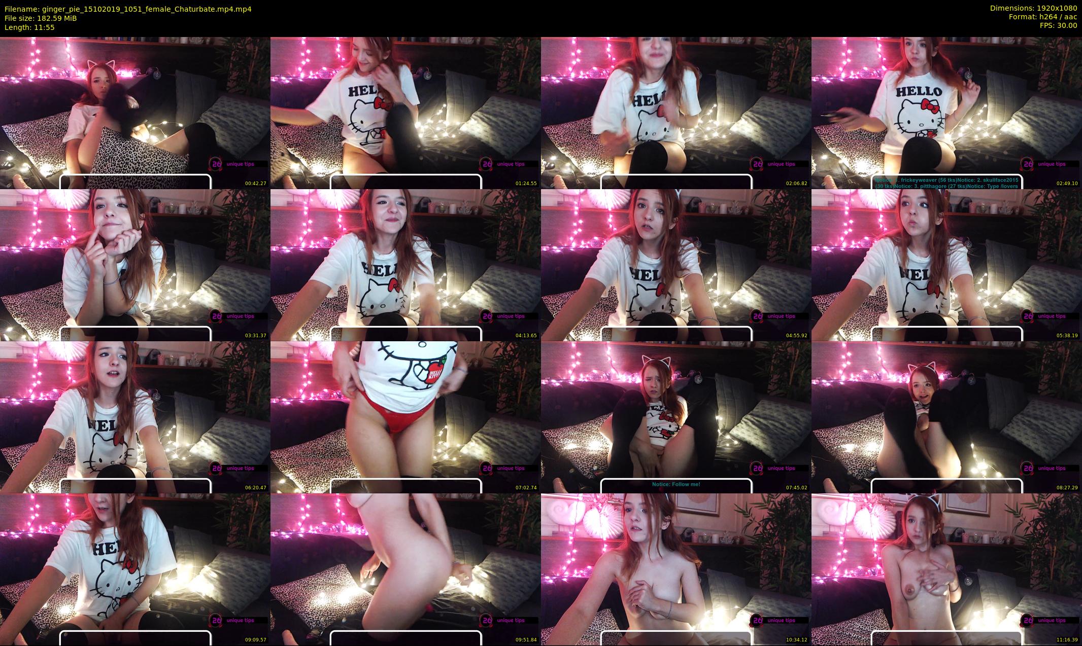 ginger_pie — 12 minute Chaturbate female cam show recording, 1080p, Oct 15, 2019