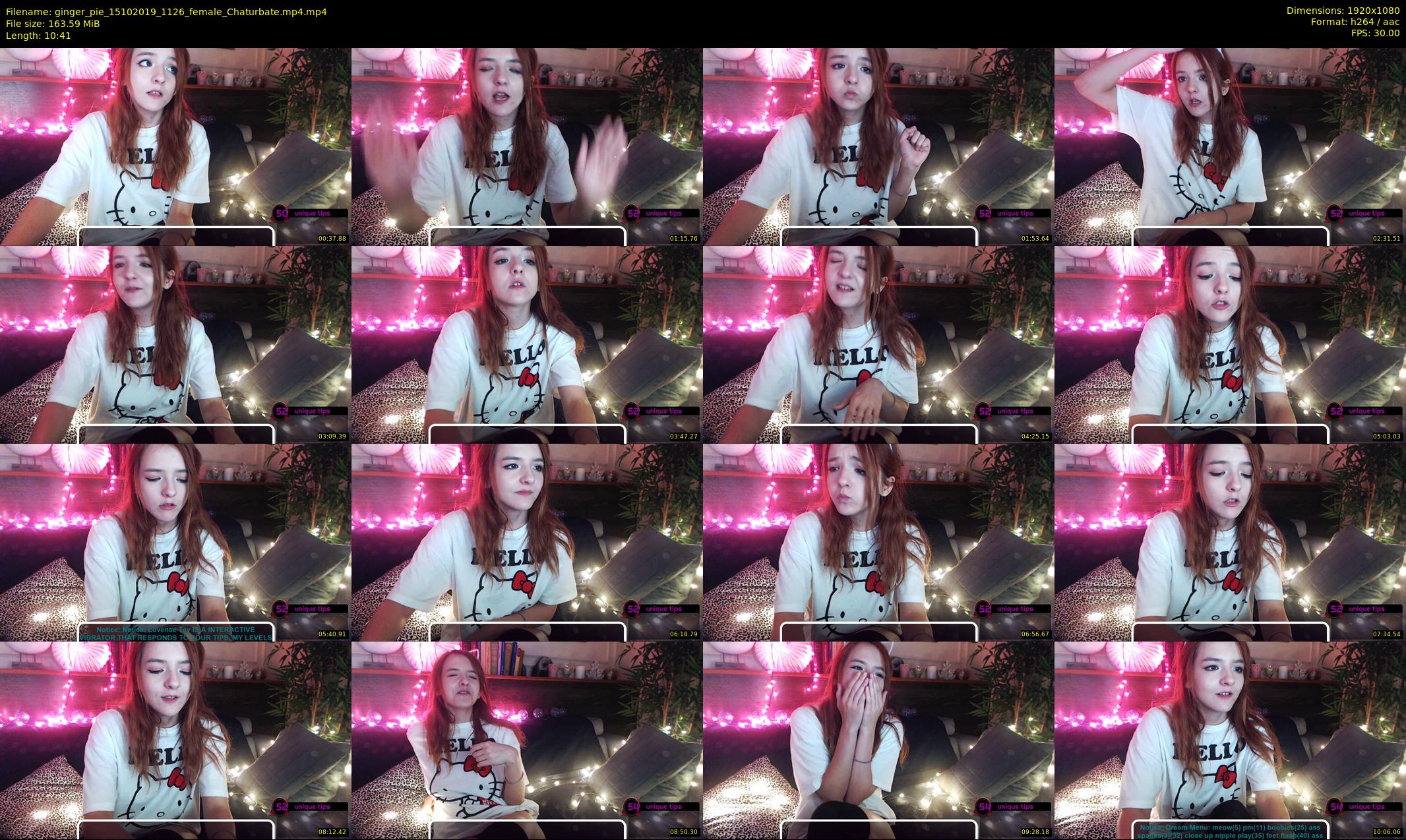 ginger_pie — 11 minute Chaturbate female cam show recording, 1080p, Oct 15, 2019