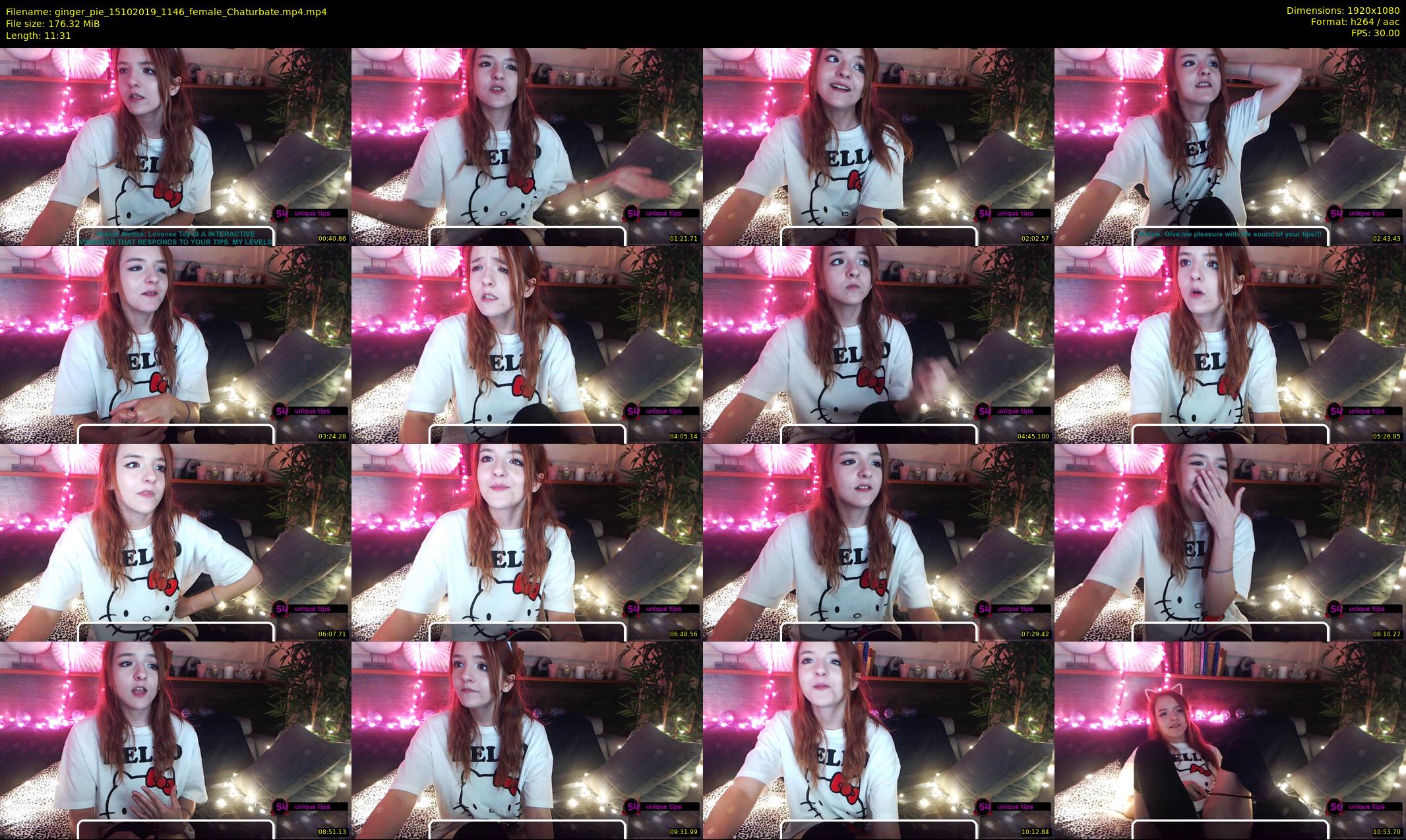 ginger_pie — 12 minute Chaturbate female cam show recording, 1080p, Oct 15, 2019
