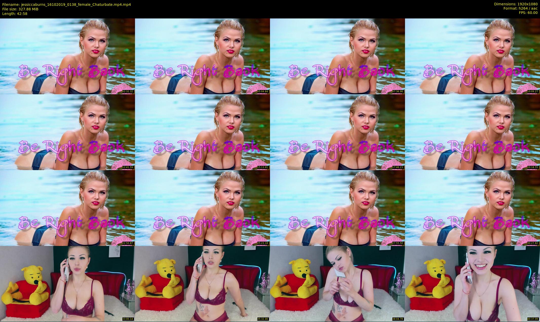 jessiccaburns — 43 minute Chaturbate female cam show recording, 1080p, Oct 16, 2019