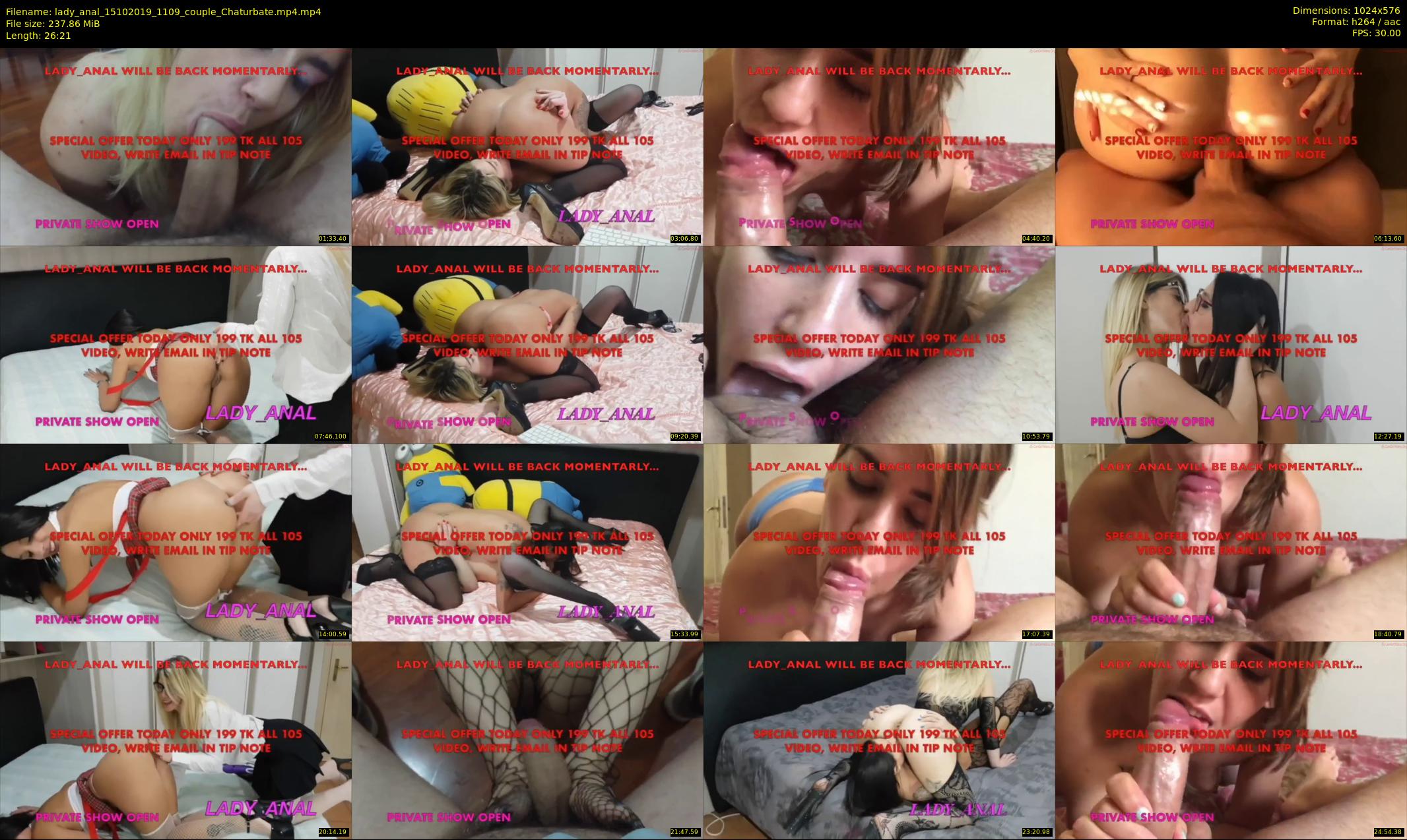 lady_anal — 27 minute Chaturbate female cam show recording, 480p, Oct 15, 2019