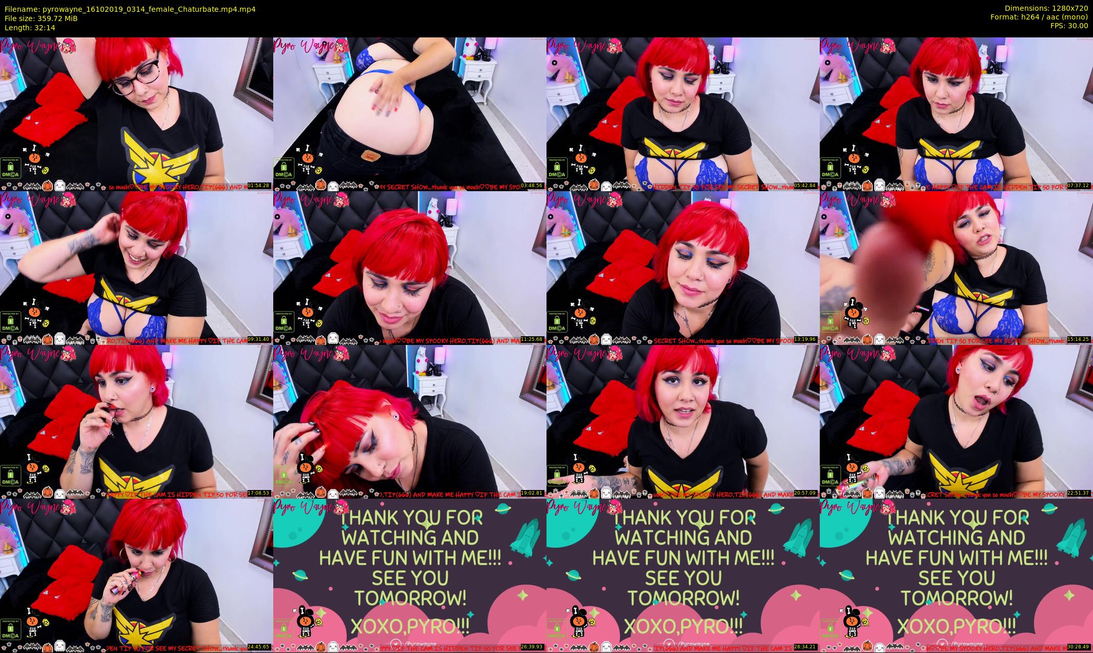 pyrowayne — 33 minute Chaturbate female cam show recording, 720p, Oct 16, 2019