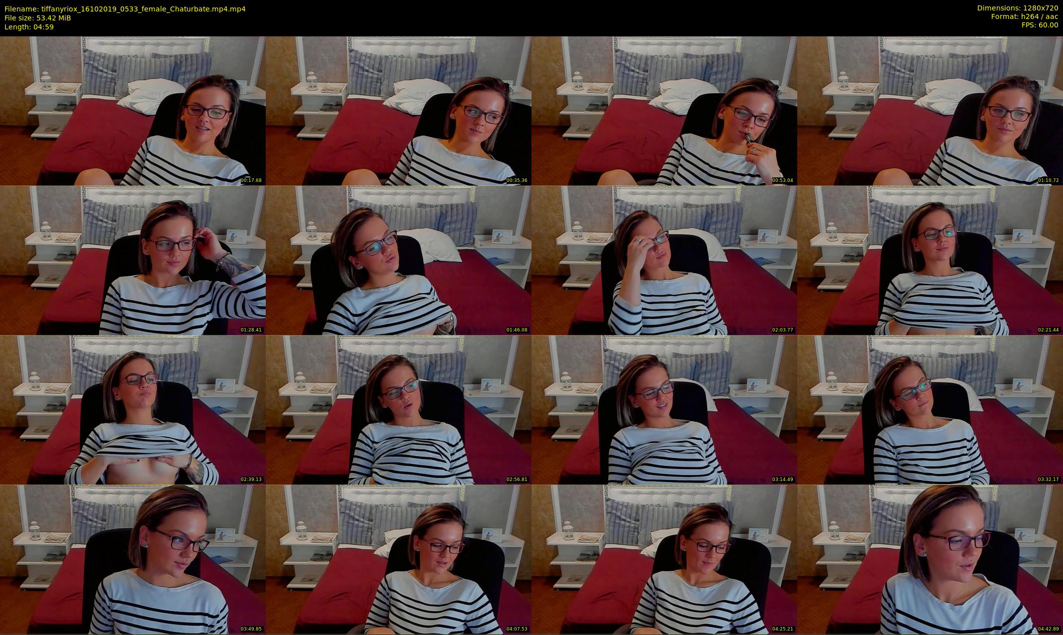 tiffanyriox — 5 minute Chaturbate female cam show recording, 720p, Oct 16, 2019