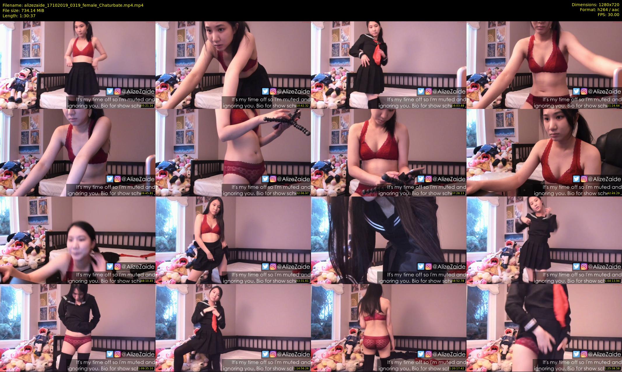 alizezaide — 91 minute Chaturbate female cam show recording, 720p, Oct 17, 2019