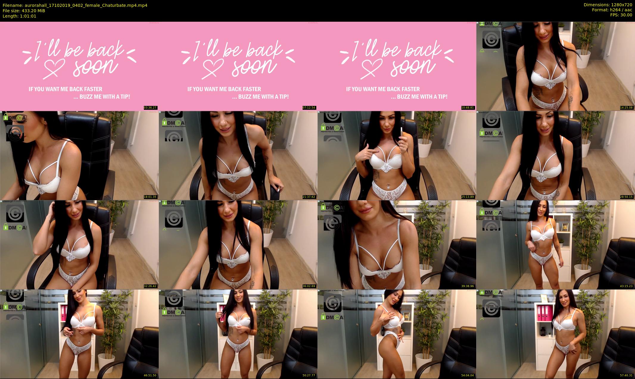 aurorahall — 62 minute Chaturbate female cam show recording, 720p, Oct 17, 2019