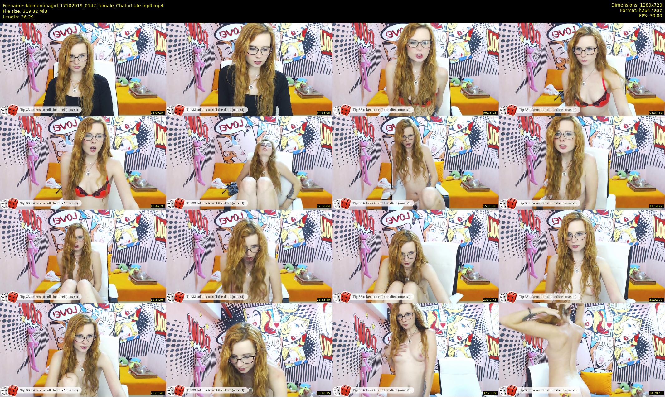 klementinagirl — 37 minute Chaturbate female cam show recording, 720p, Oct 17, 2019
