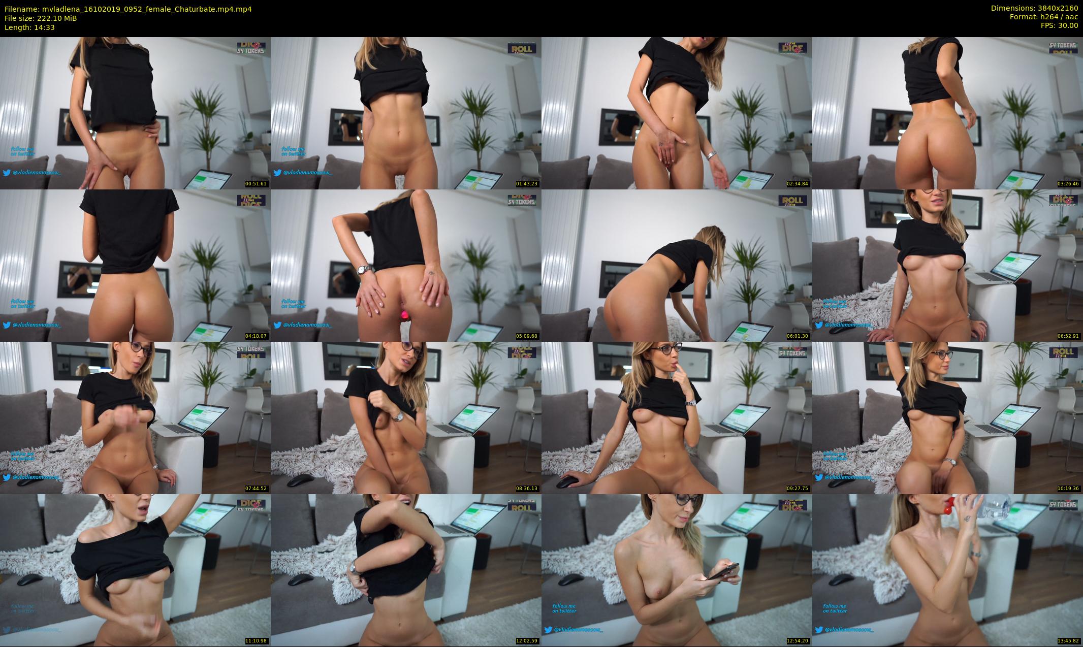 mvladlena — 15 minute Chaturbate female cam show recording, 4K, Oct 16, 2019