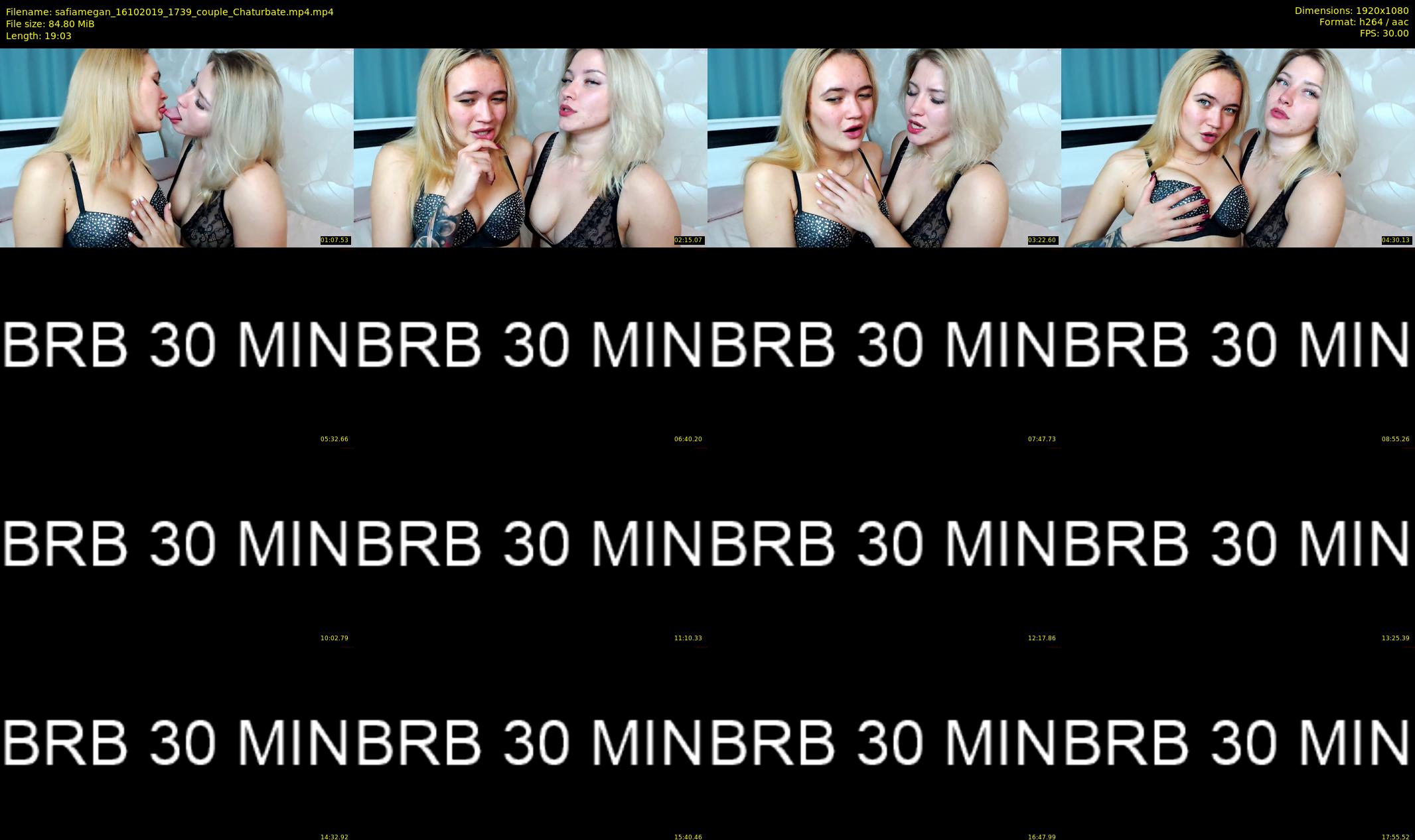 safiamegan — 20 minute Chaturbate couple cam show recording, 1080p, Oct 16, 2019