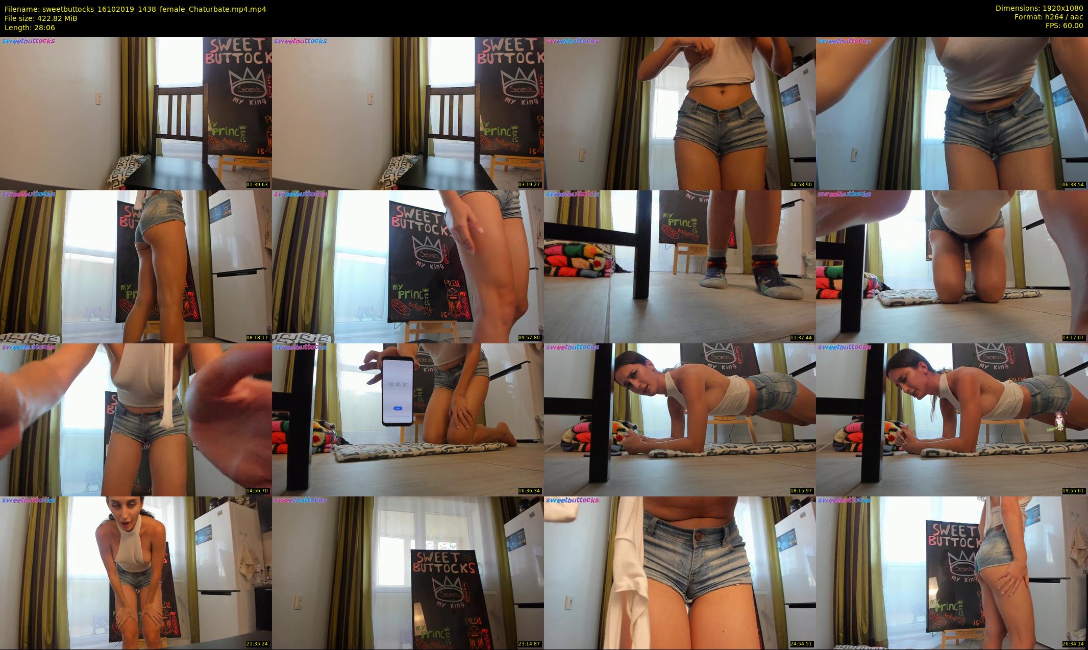 sweetbuttocks — 29 minute Chaturbate female cam show recording, 1080p, Oct 16, 2019