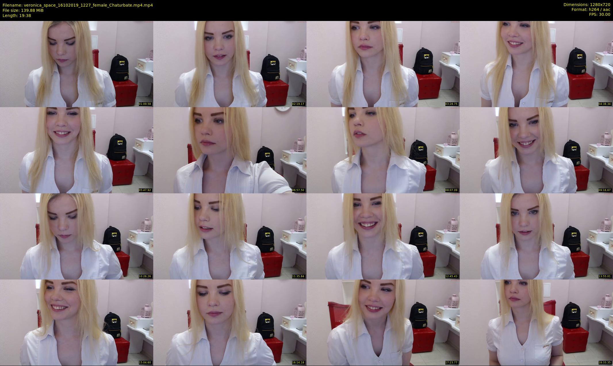 veronica_space — 20 minute Chaturbate female cam show recording, 720p, Oct 16, 2019