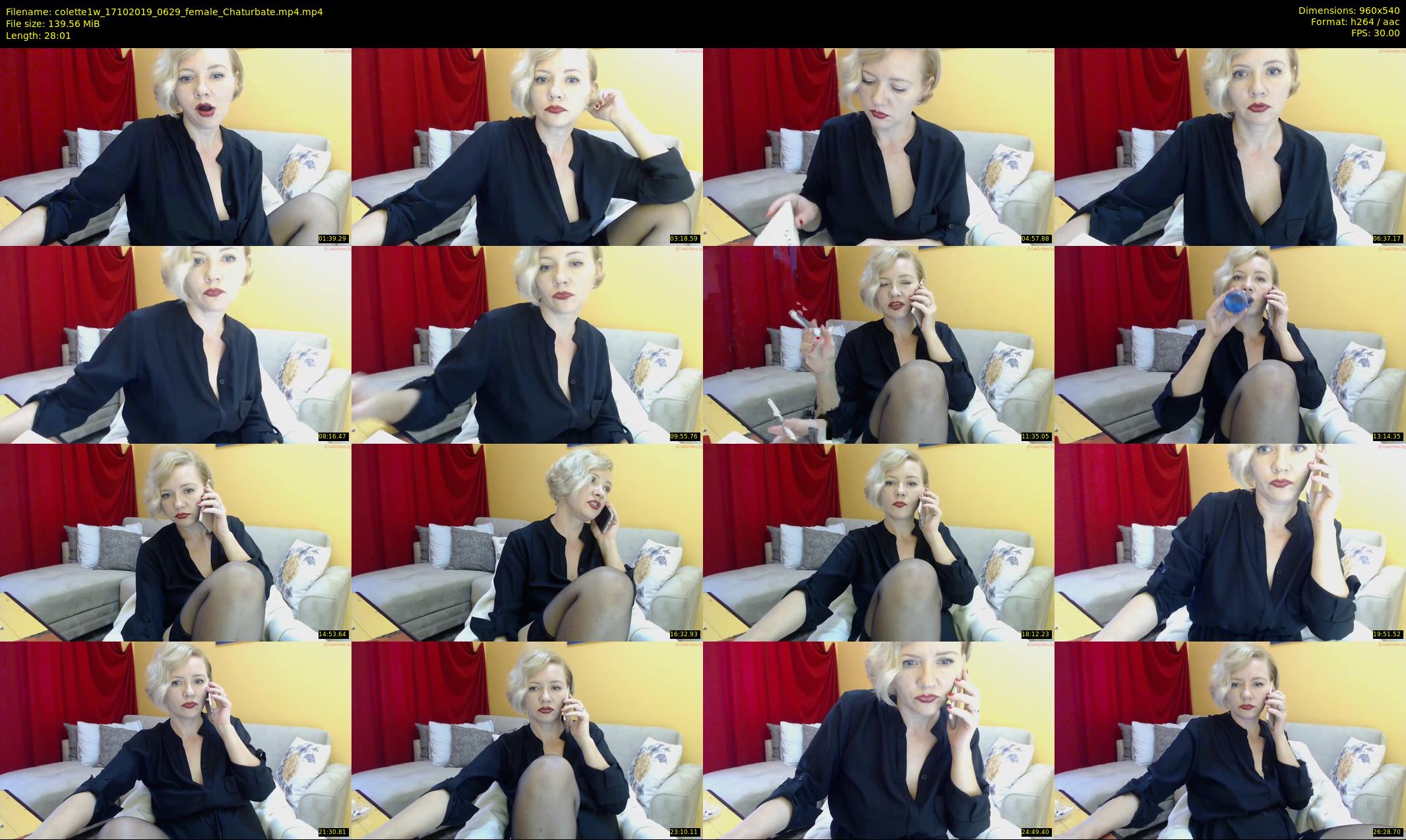 colette1w — 29 minute Chaturbate female cam show recording, 480p, Oct 17, 2019
