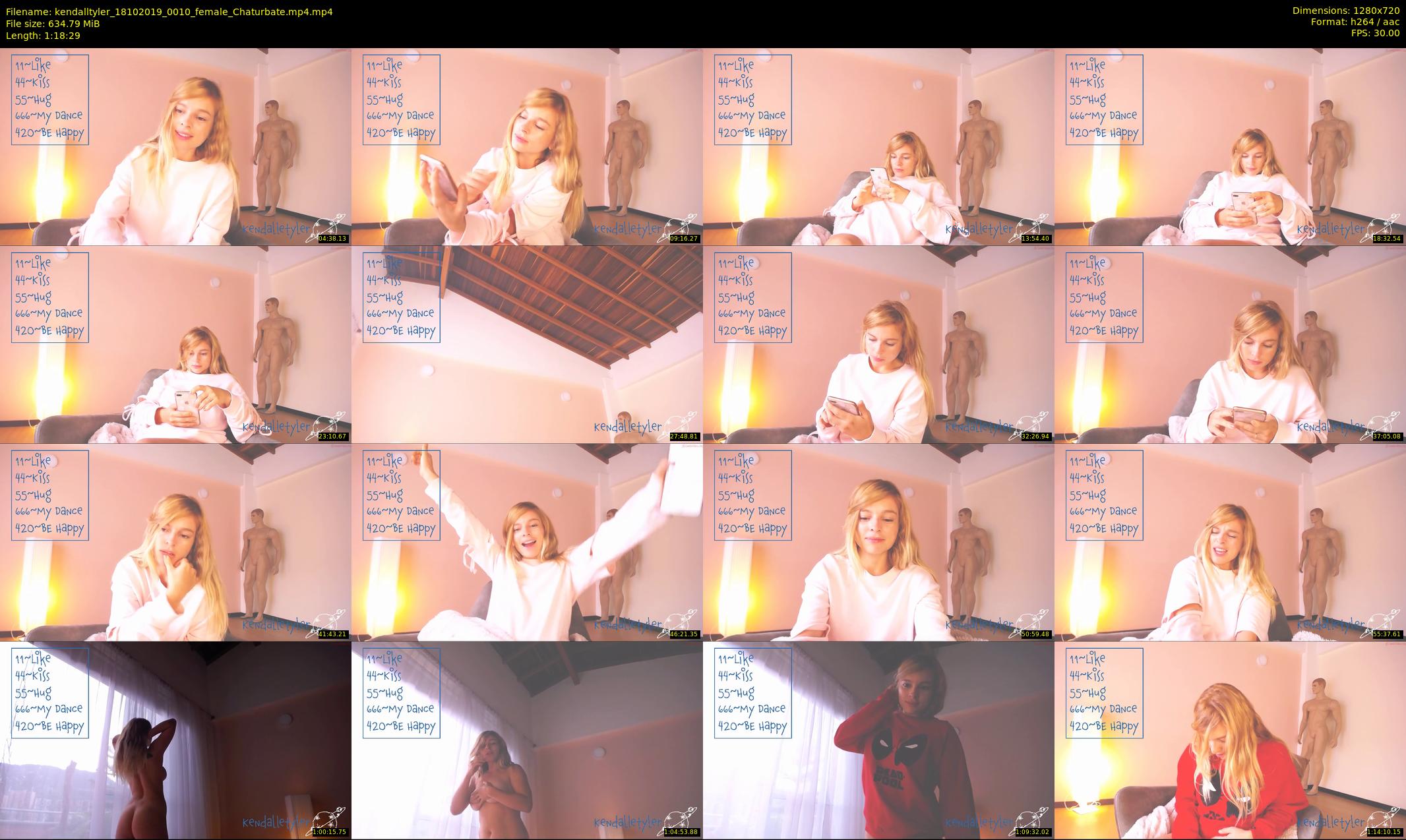 kendalltyler — 79 minute Chaturbate female cam show recording, 720p, Oct 18, 2019